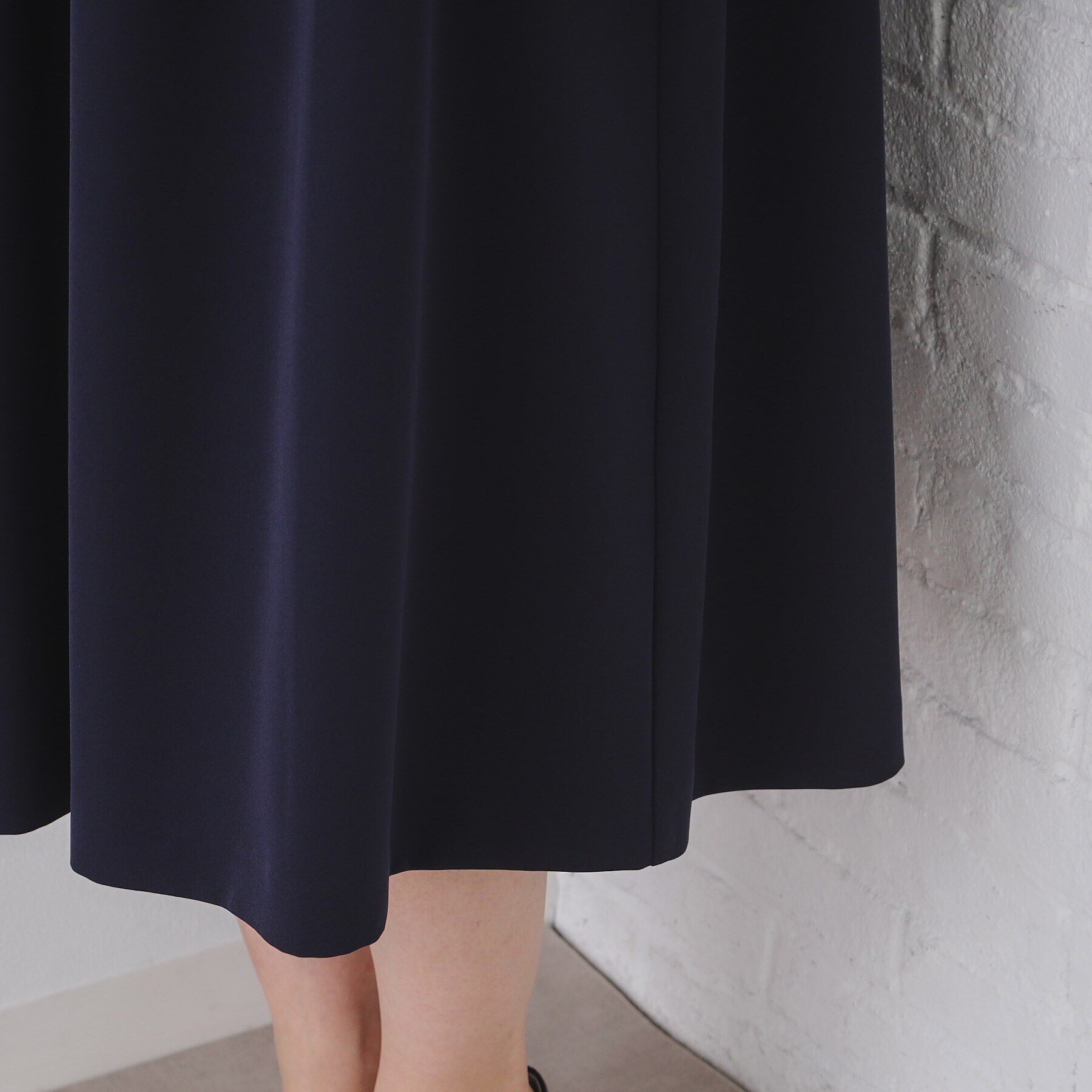 OPAQUE.CLIP「《通勤/セットアップ対応》タックフレアワンピース/ダブルクロス【洗濯機洗い可】」|ワンピース|