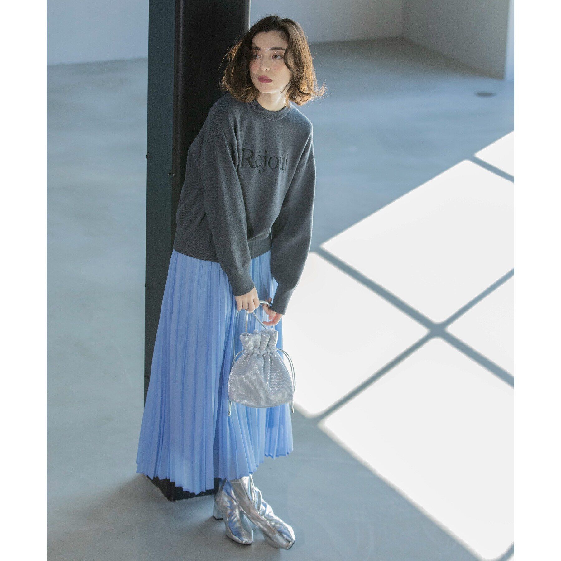 OPAQUE.CLIP「刺繍ロゴニット【洗濯機洗い可】」|ニット・セーター|