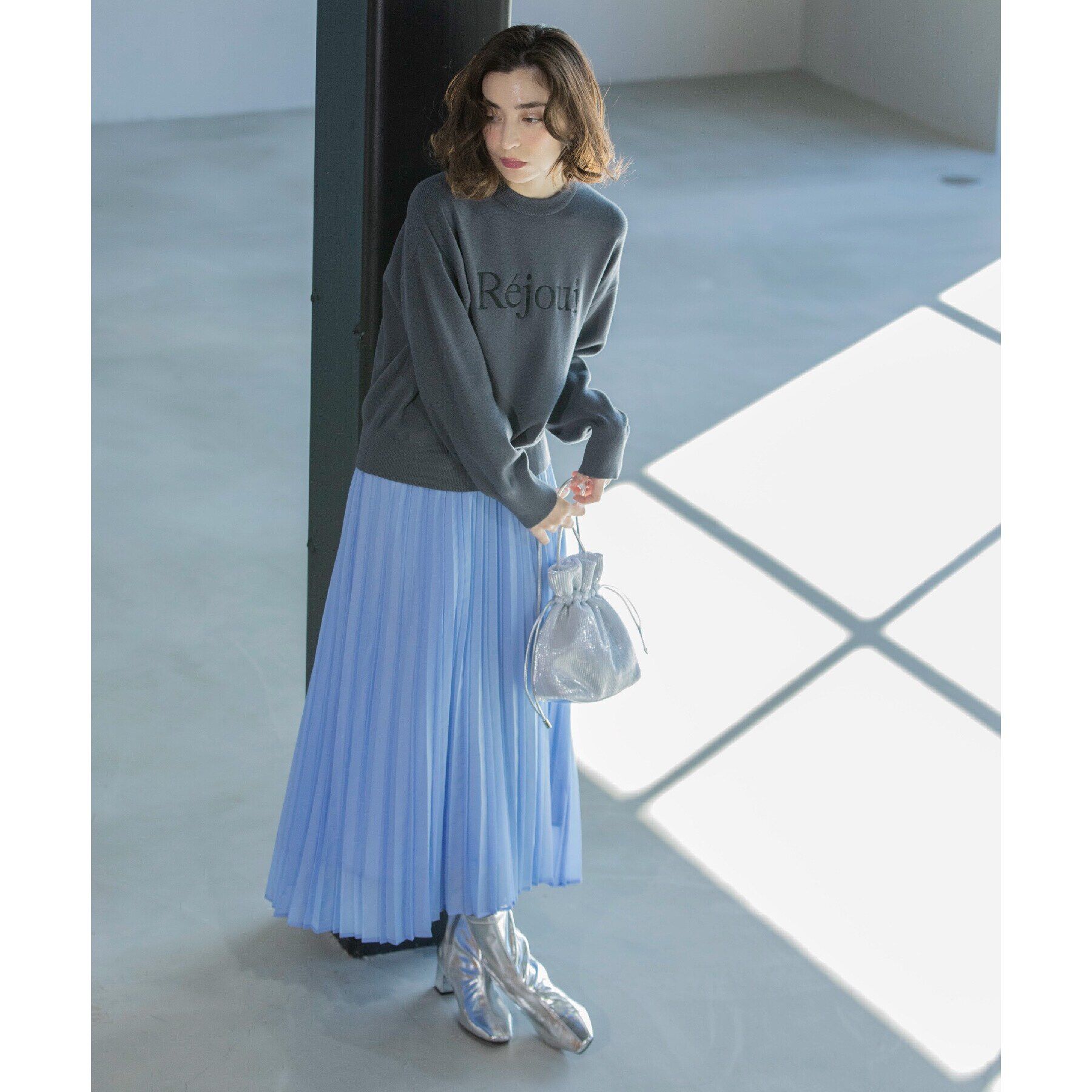 OPAQUE.CLIP「刺繍ロゴニット【洗濯機洗い可】」|ニット・セーター|