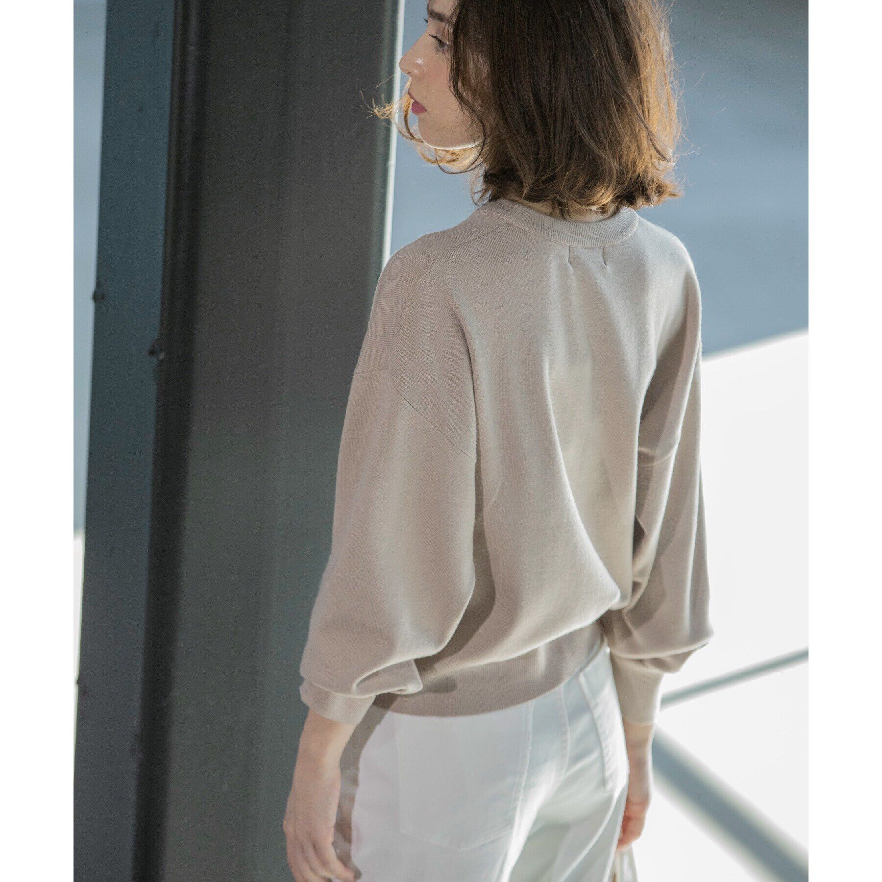 OPAQUE.CLIP「刺繍ロゴニット【洗濯機洗い可】」|ニット・セーター|