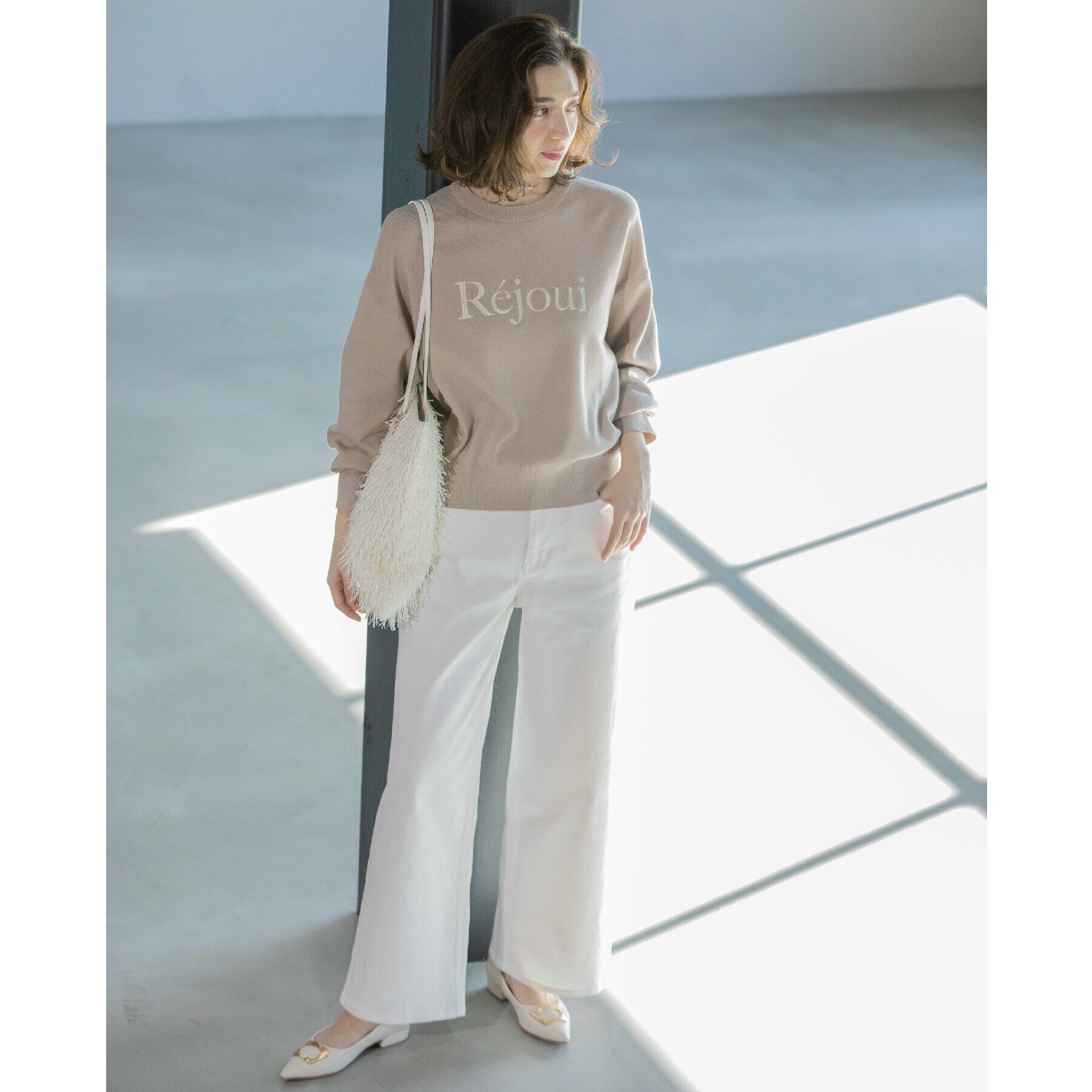 OPAQUE.CLIP「刺繍ロゴニット【洗濯機洗い可】」|ニット・セーター|