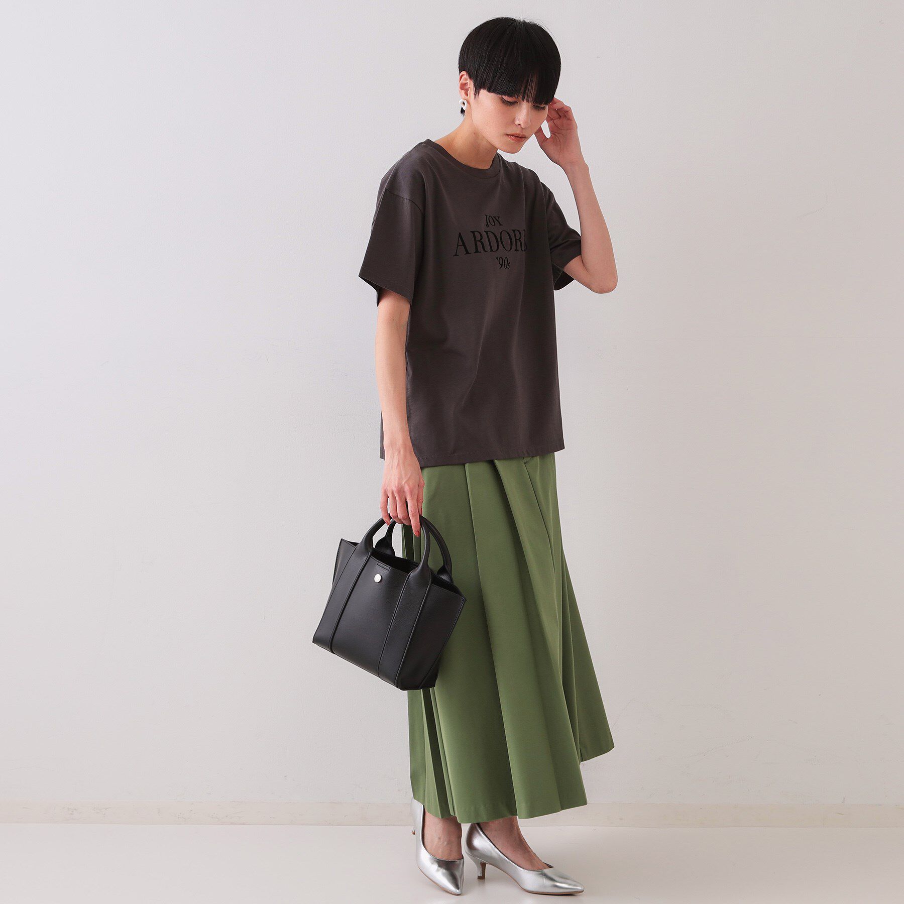 OPAQUE.CLIP「フロッキーロゴTシャツ【洗濯機洗い可】」|Tシャツ・カットソー|