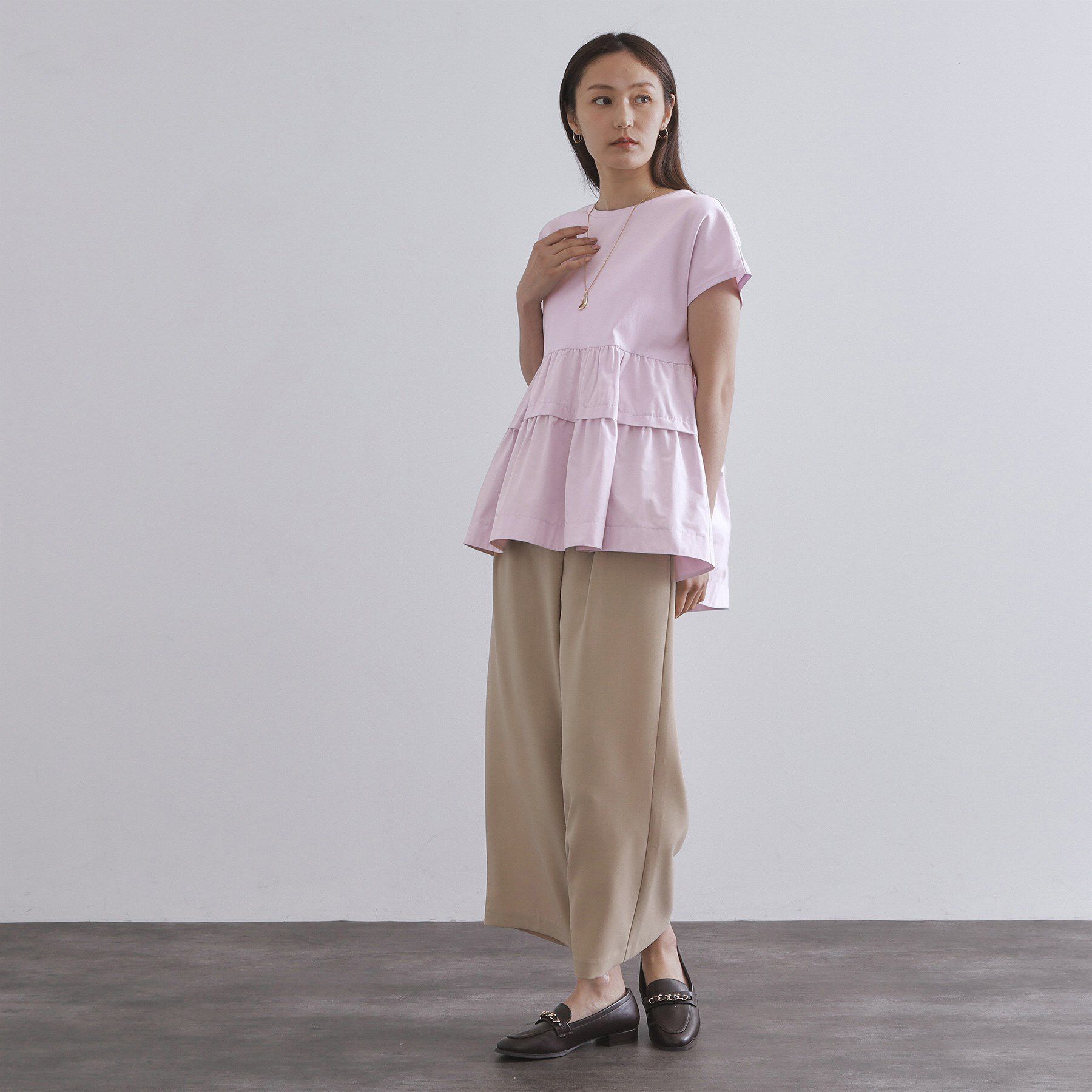 OPAQUE.CLIP「ドッキングティアードトップス【洗濯機洗い可】」|Tシャツ・カットソー|