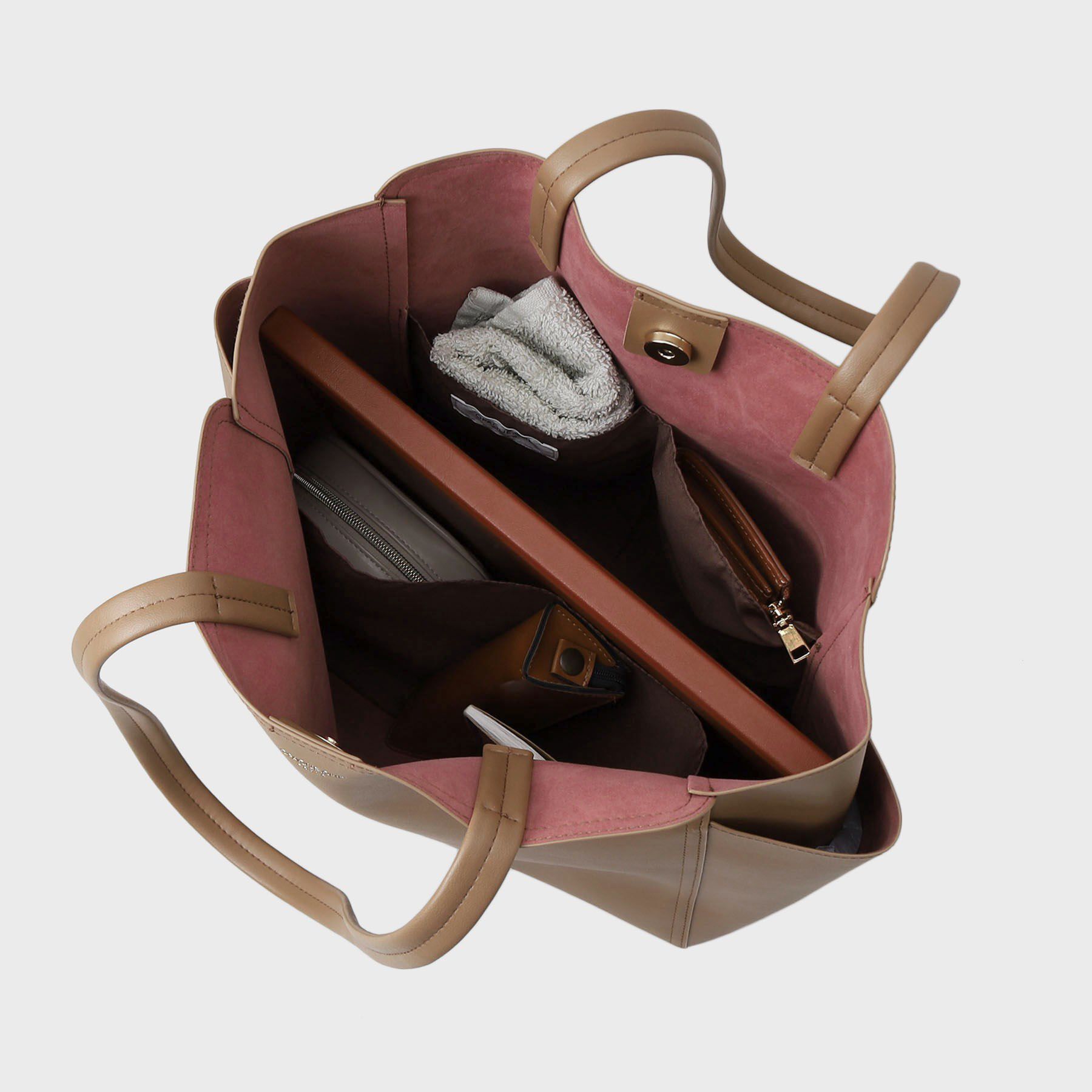 OPAQUE.CLIP「【A4サイズ対応】スカーフ付き裏スエード調合皮トートバッグ」|トートバッグ|