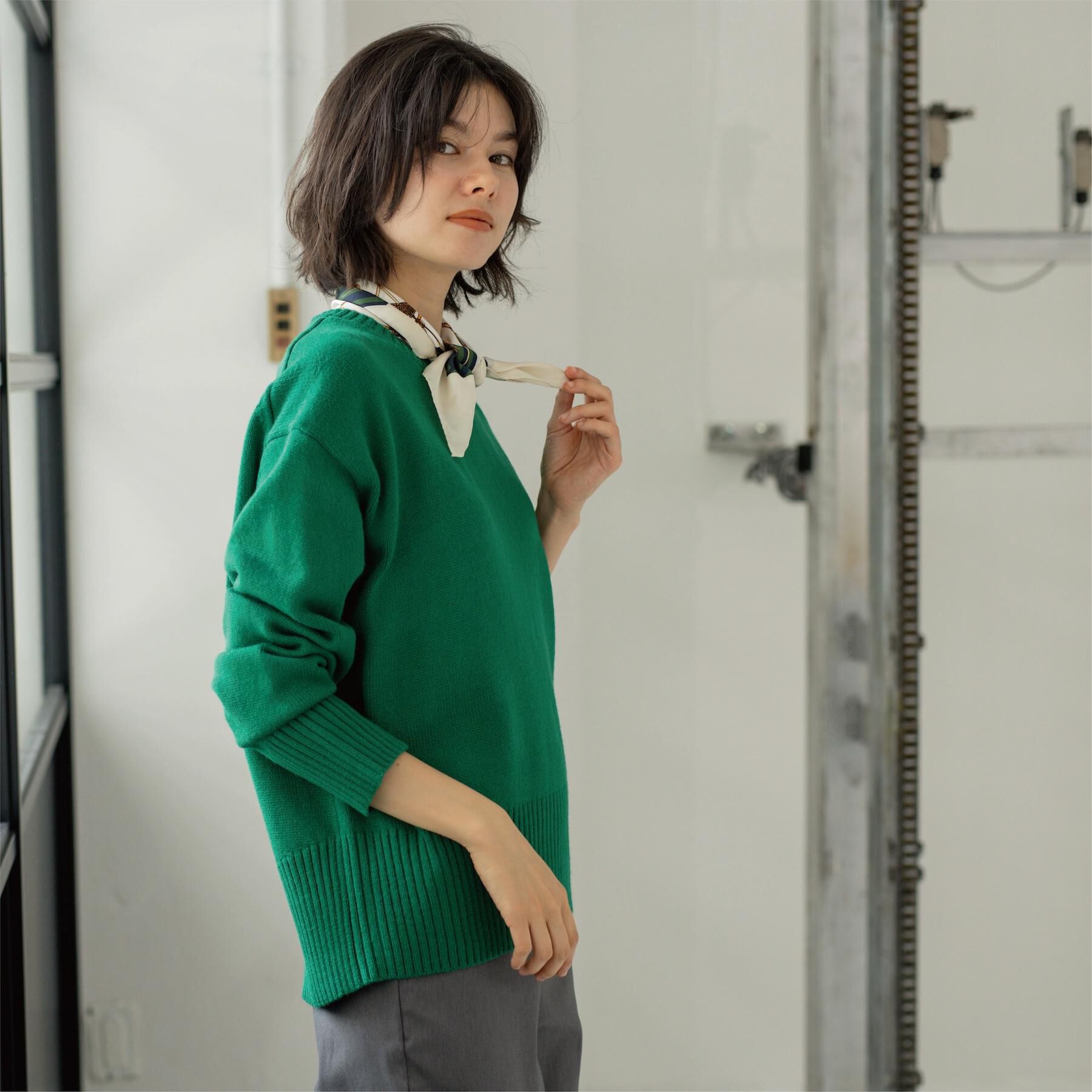 OPAQUE.CLIP「バックボタンリラクシーニット【洗濯機OK】」|ニット・セーター|