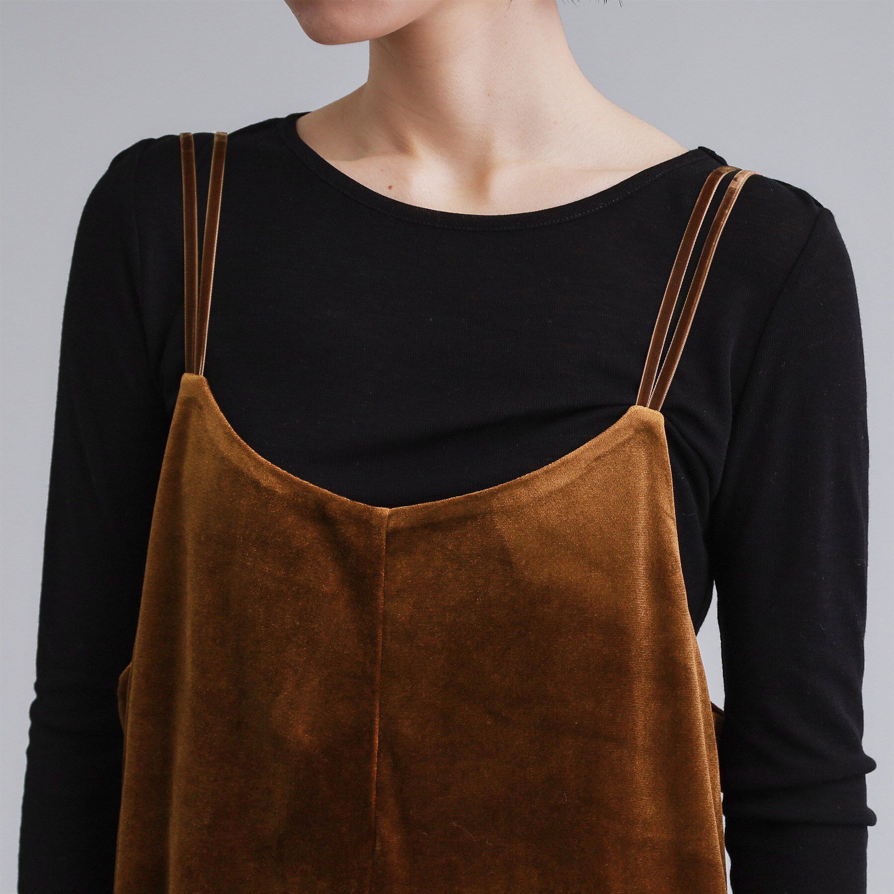 OPAQUE.CLIP「【es】ベロアサロペット【洗濯機OK】」|オールインワン|