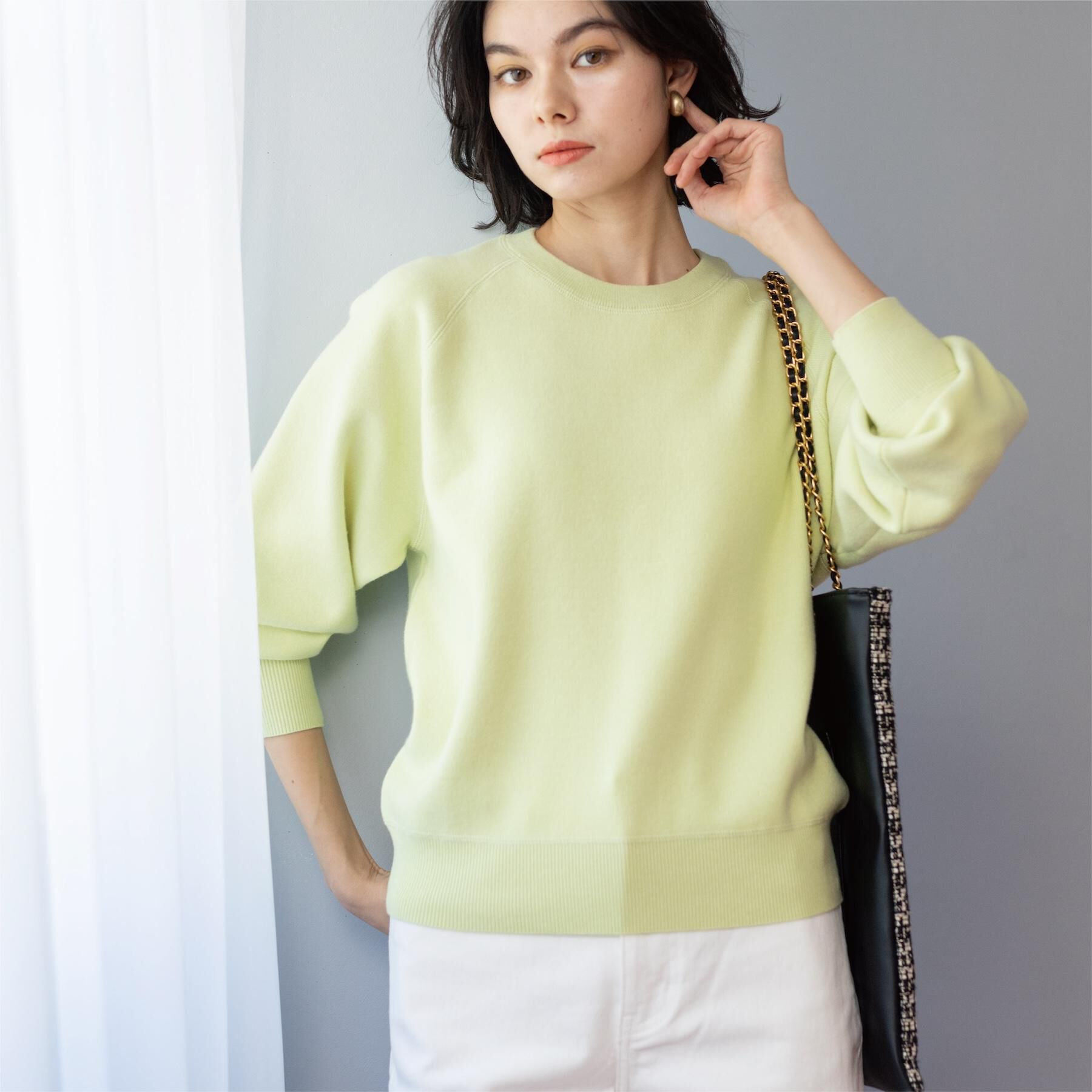 OPAQUE.CLIP「スウェットライクニット【洗濯機OK】」|ニット・セーター|