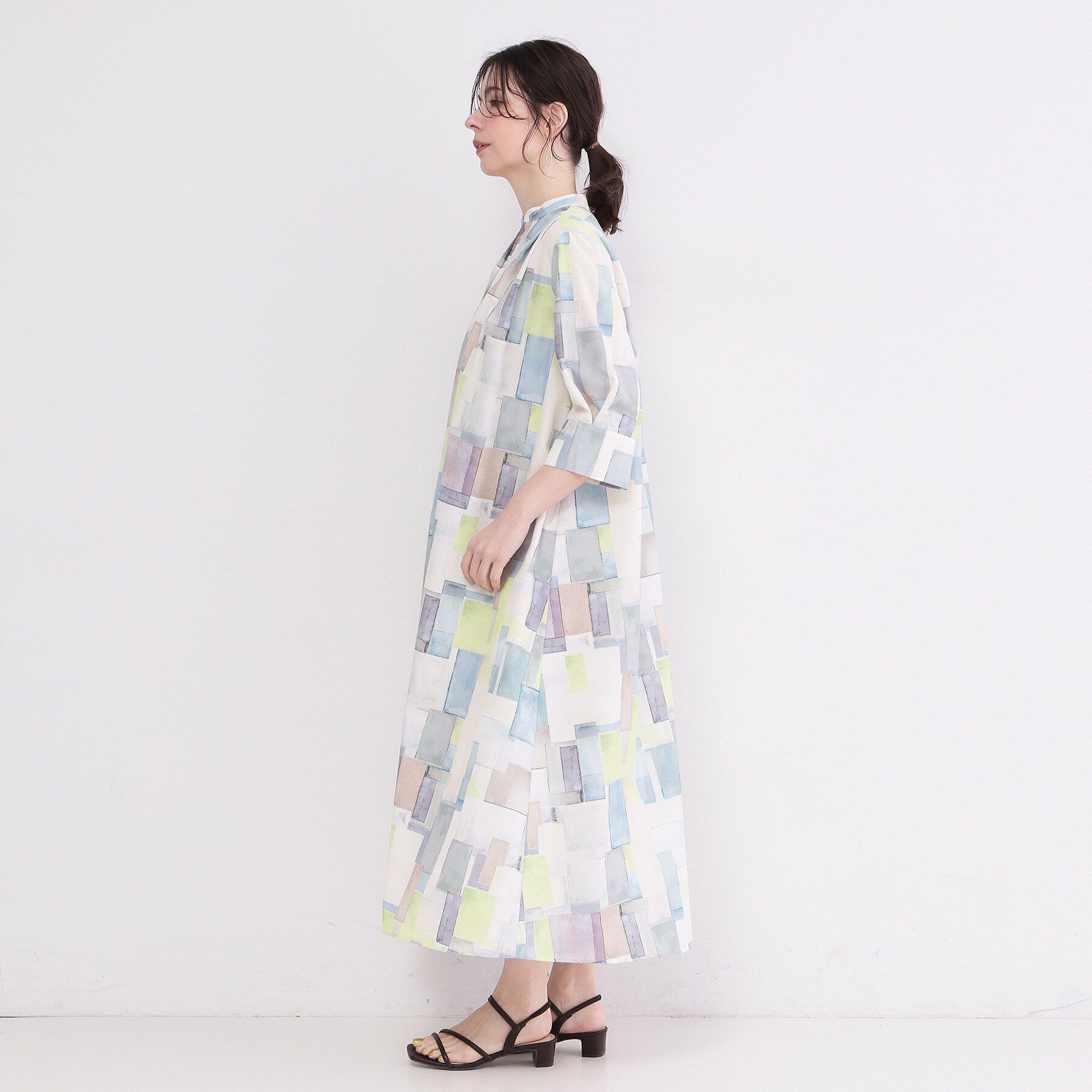 OPAQUE.CLIP「アート柄プリントワンピース【洗濯機OK】」|ワンピース|