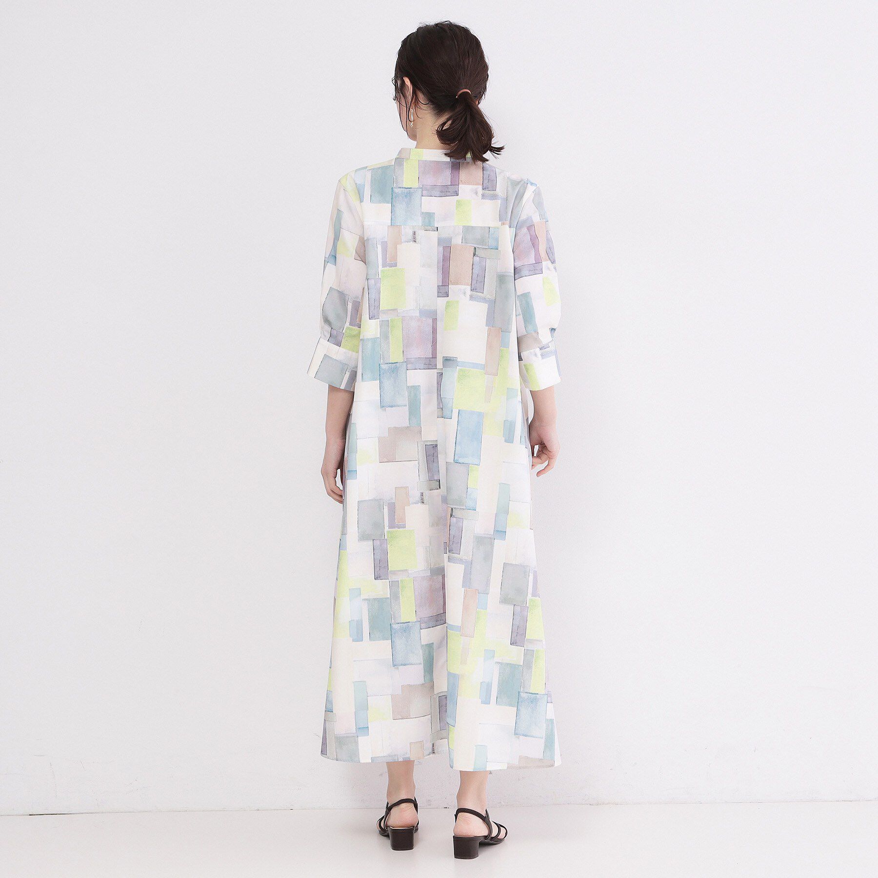 OPAQUE.CLIP「アート柄プリントワンピース【洗濯機OK】」|ワンピース|
