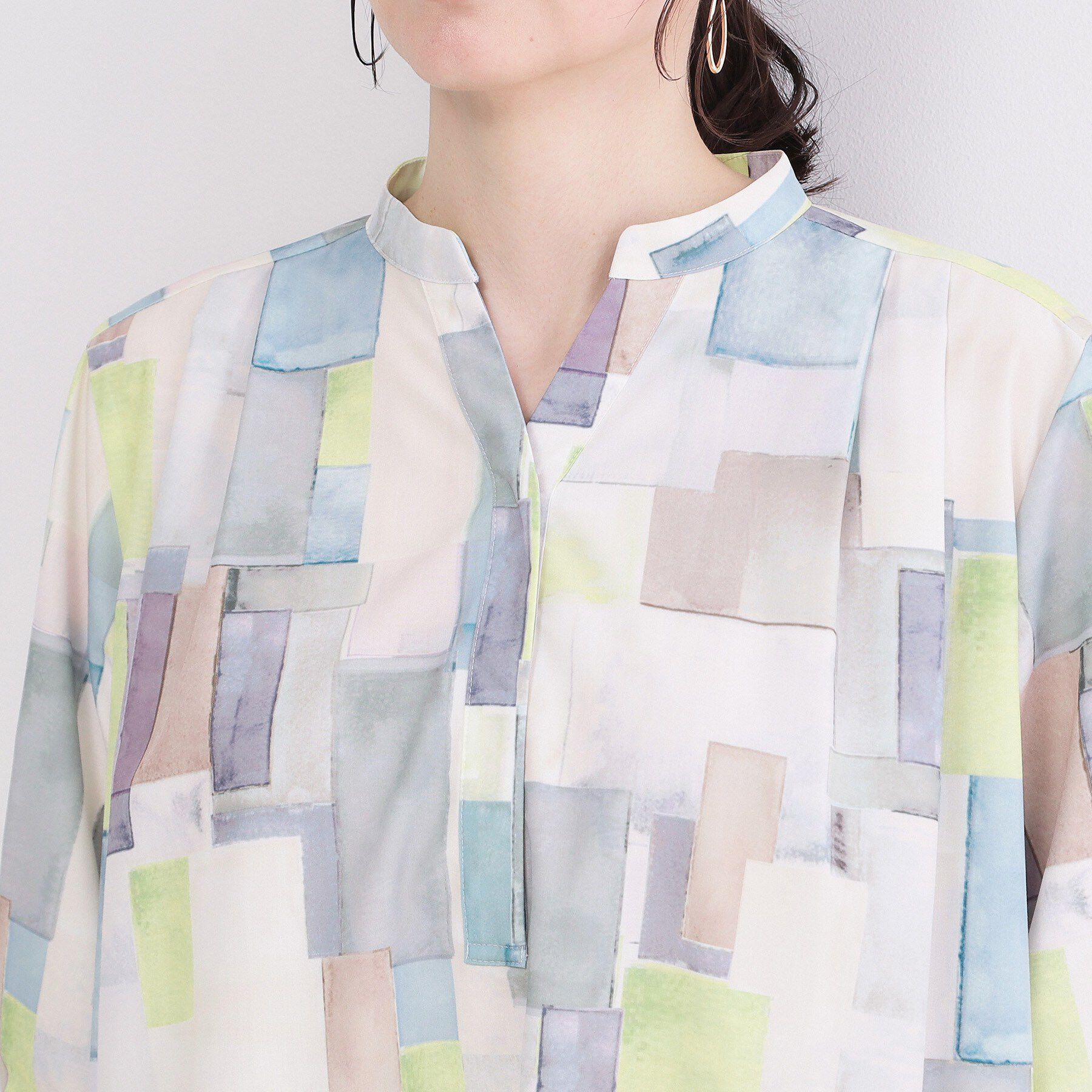 OPAQUE.CLIP「アート柄プリントワンピース【洗濯機OK】」|ワンピース|