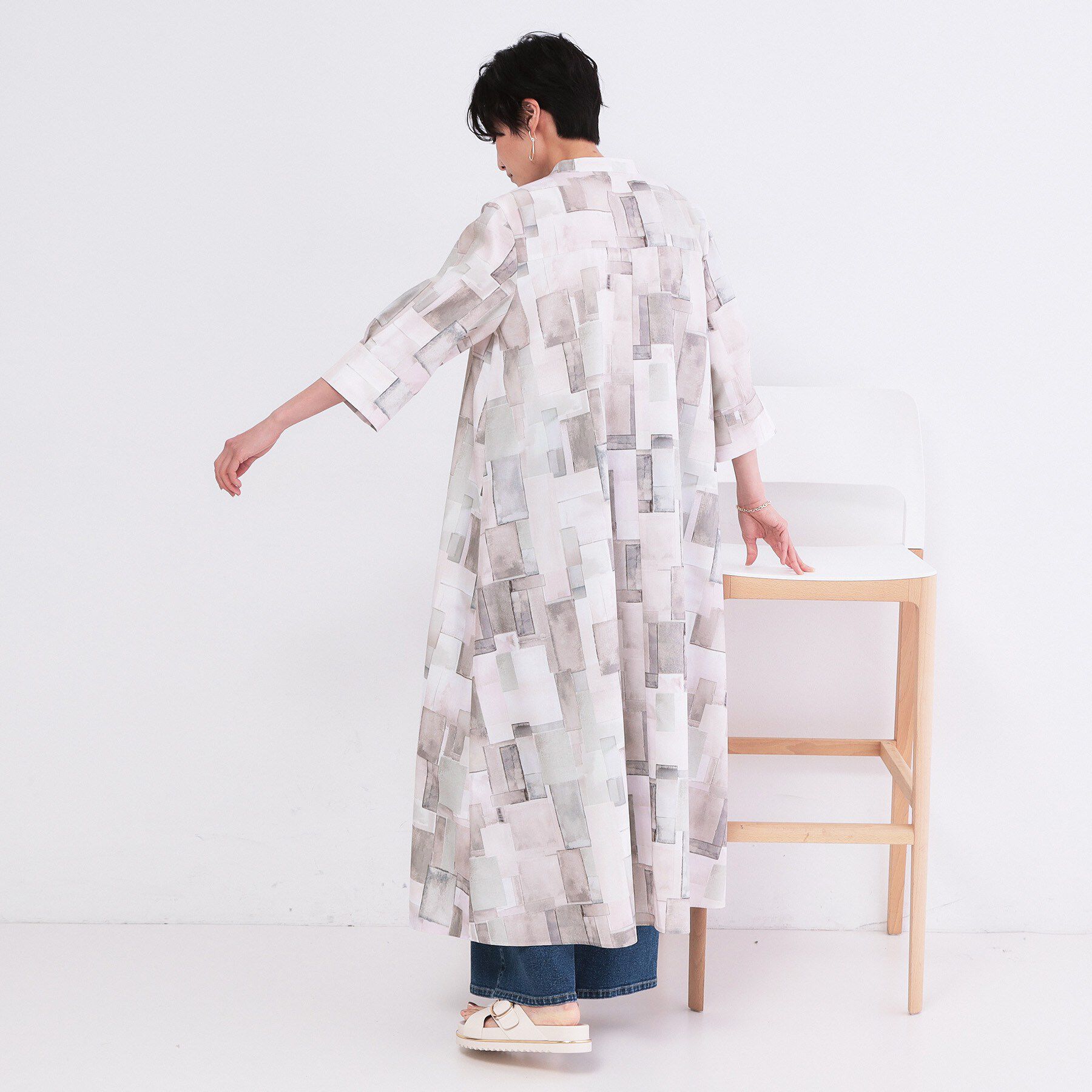 OPAQUE.CLIP「アート柄プリントワンピース【洗濯機OK】」|ワンピース|