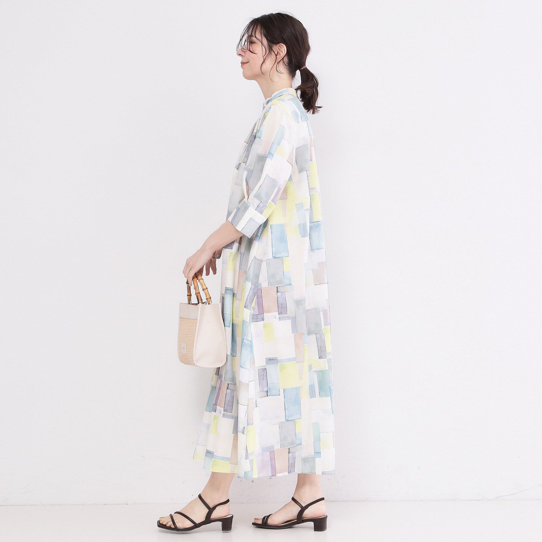 OPAQUE.CLIP「アート柄プリントワンピース【洗濯機OK】」|ワンピース|