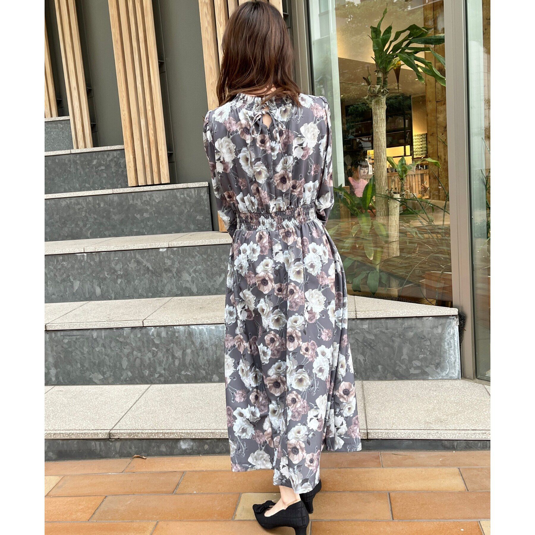 Couture broach「【大人フェミニン・一枚で着映える】Springフラワーシャーリングワンピ」|ワンピース|