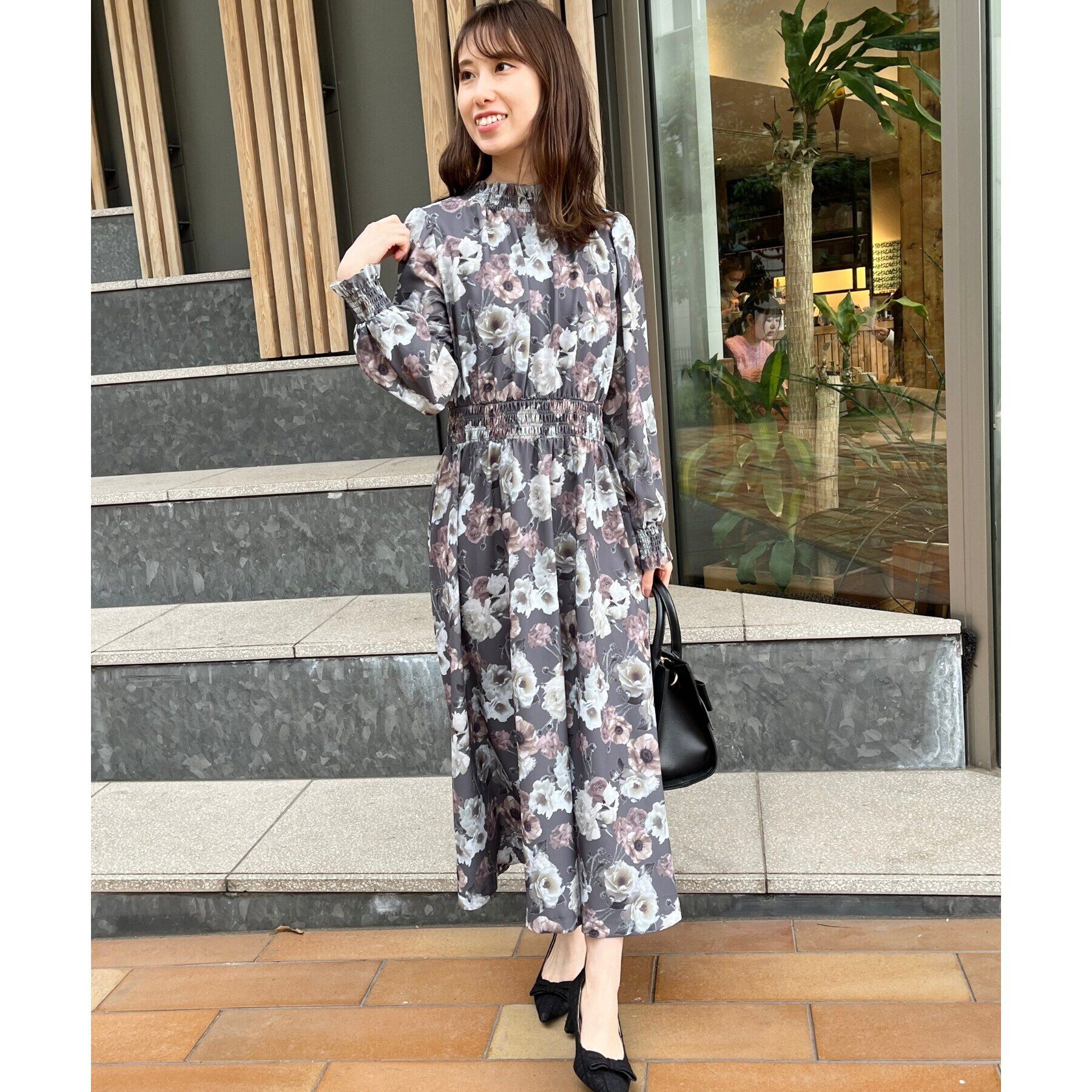 Couture broach「【大人フェミニン・一枚で着映える】Springフラワーシャーリングワンピ」|ワンピース|