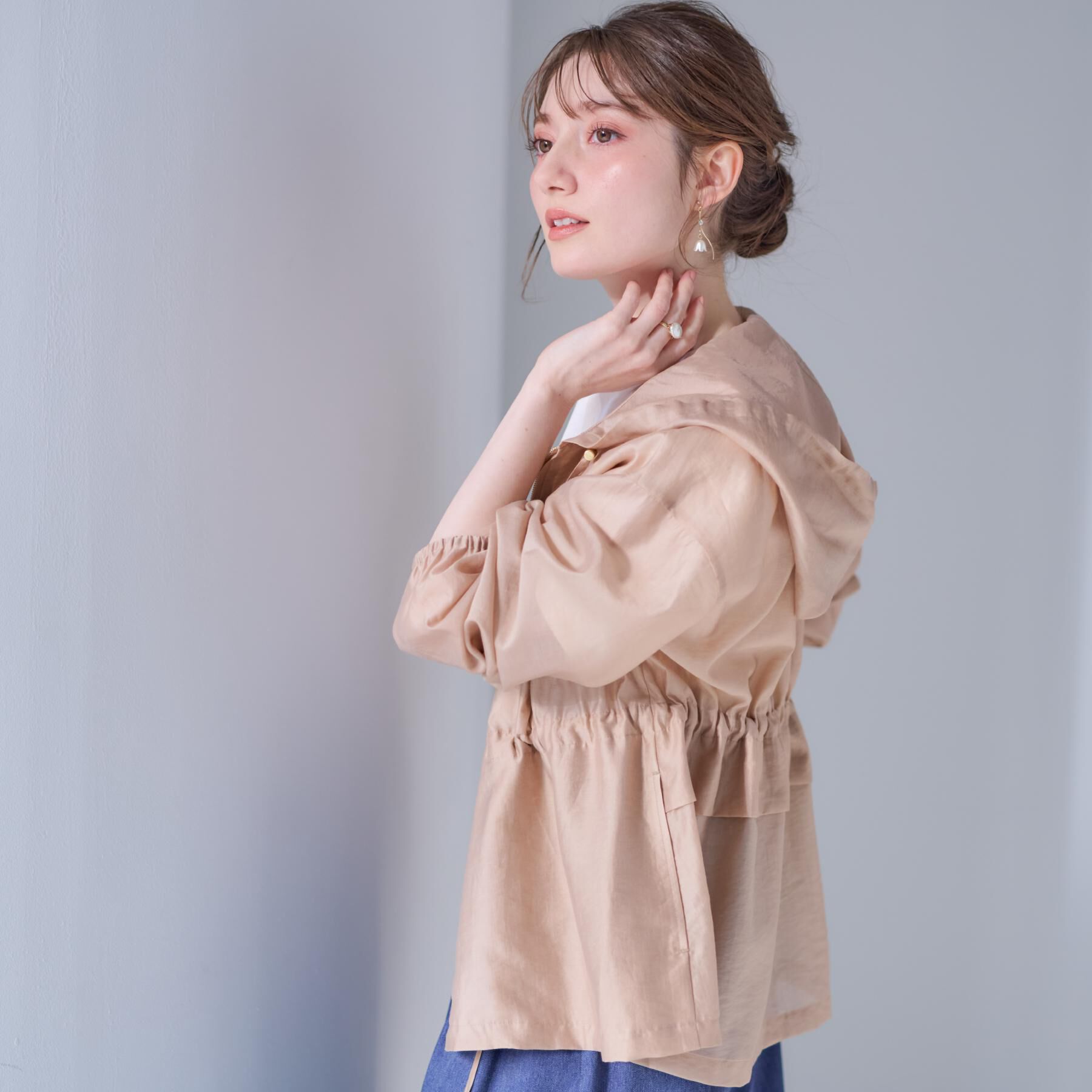 Couture broach「【オシャレな透け感・ペプラム】愛されシアーマンパ」|ブルゾン・スタジャン|