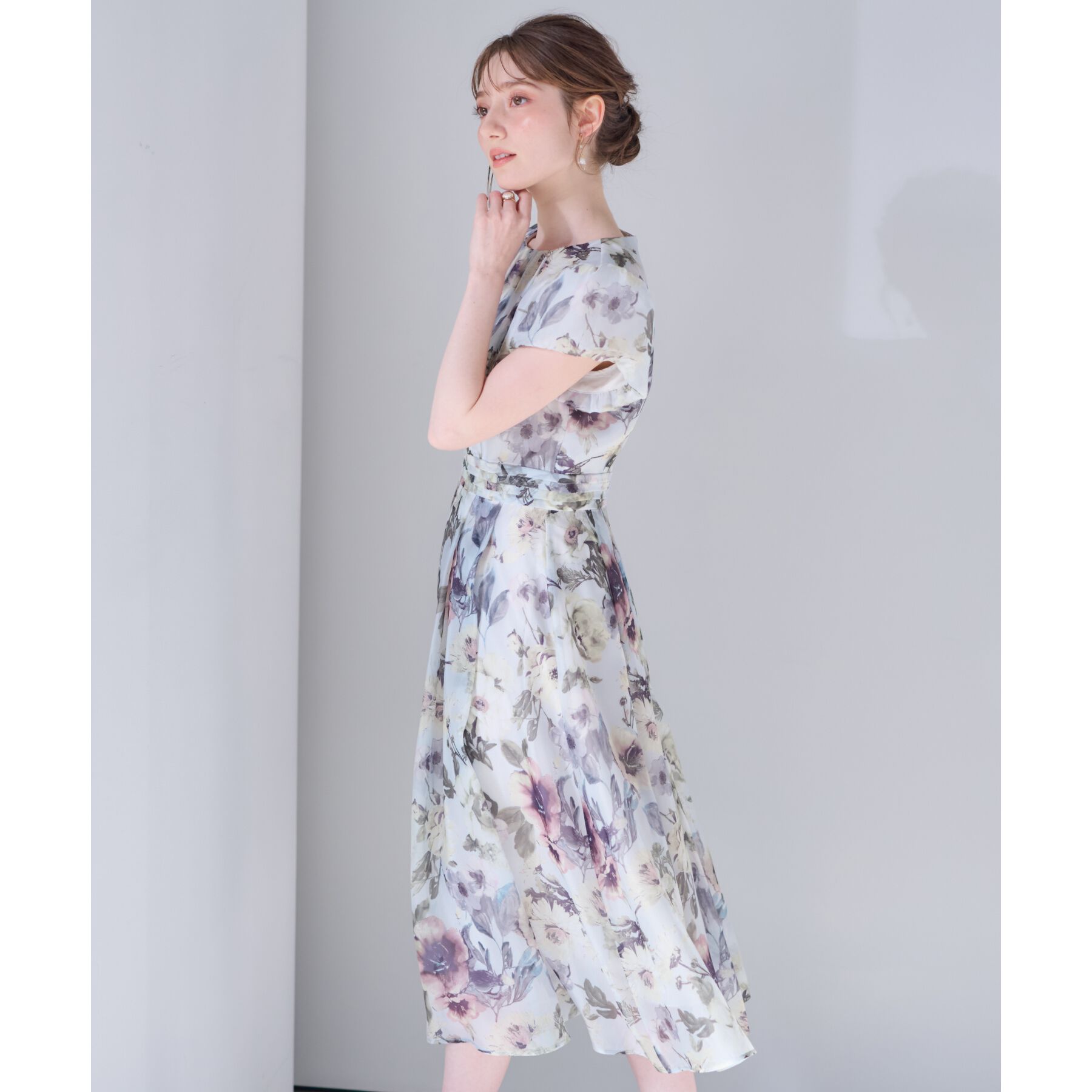 Couture broach「【花柄・一枚で着映える・細見え】Summerオーガンフルールワンピース」|ワンピース|