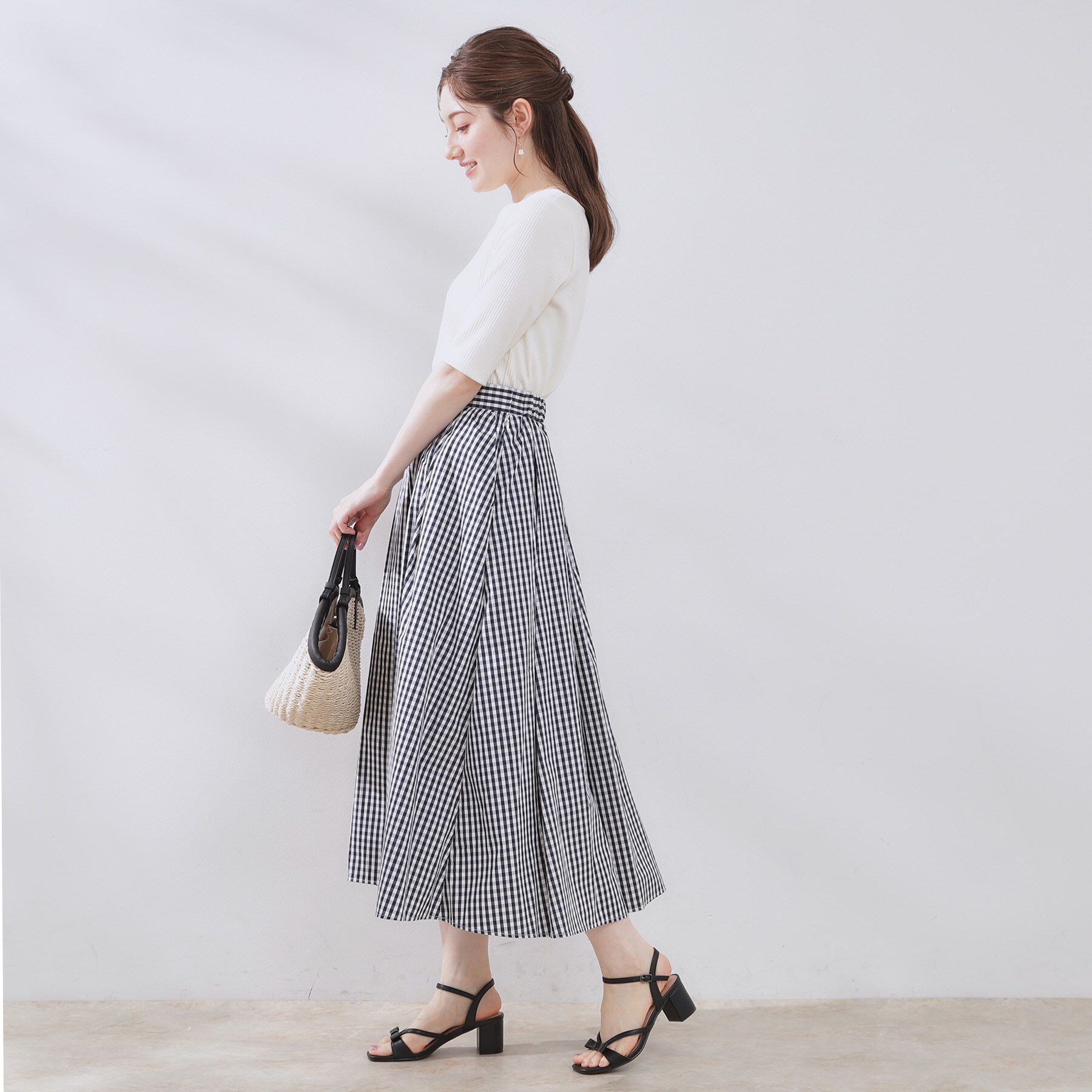 Couture broach「【マシンウォッシャブル・アンチピリング・二の腕カバー】ハートネックテレコ5分袖プルオーバー」|Tシャツ・カットソー|