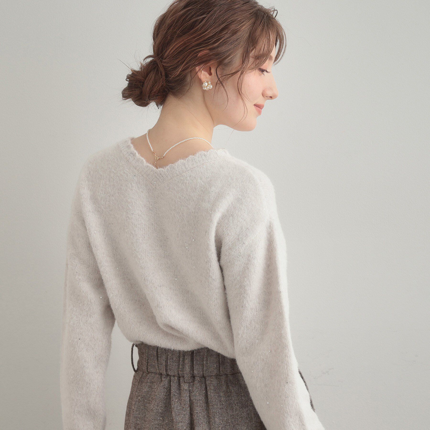 Couture broach「【前後2WAY】スパンコールラメフェザー ニット」|ニット・セーター|