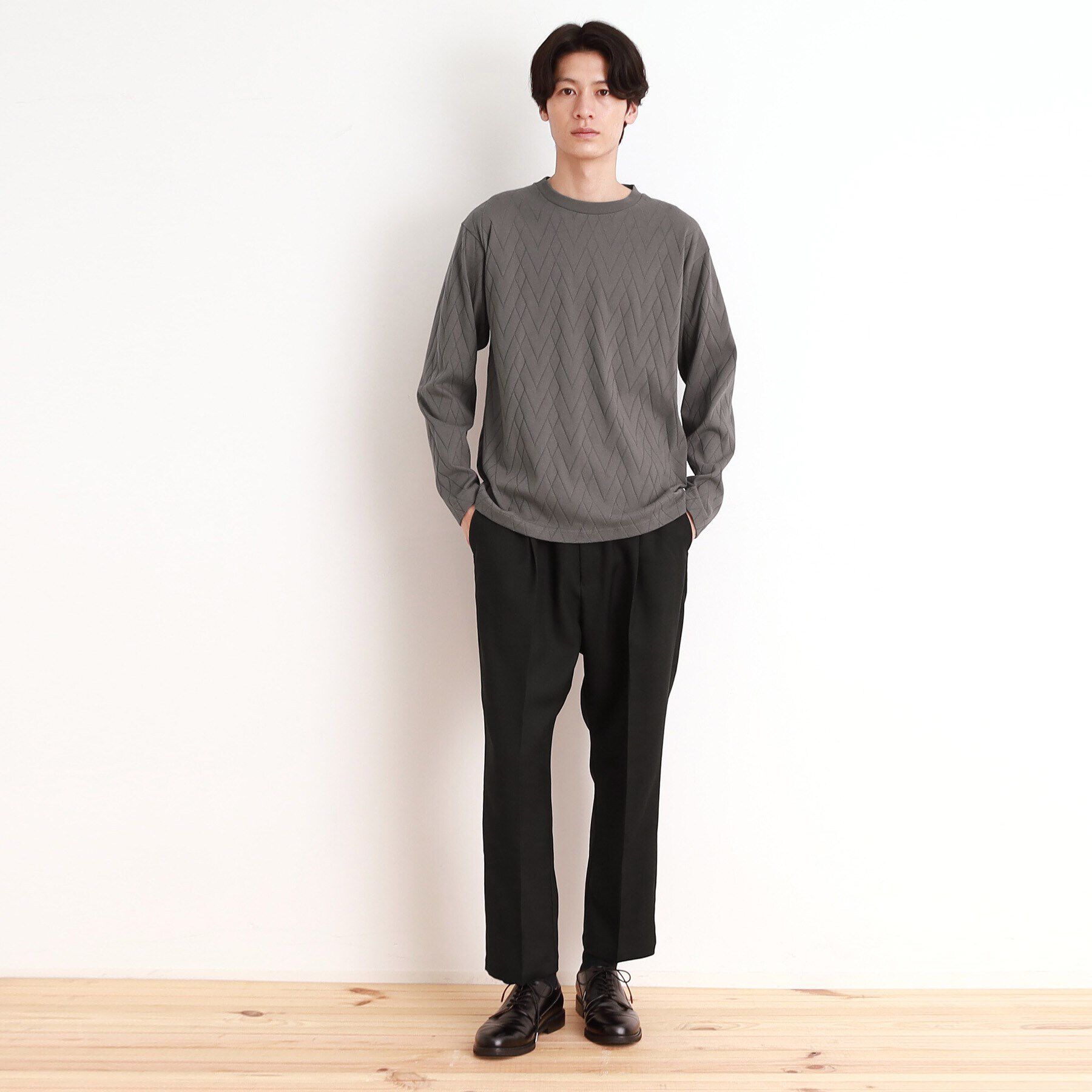 THE SHOP TK「ジオメトリックリンクス長袖Tシャツ ON／OFF兼用」|Tシャツ・カットソー|