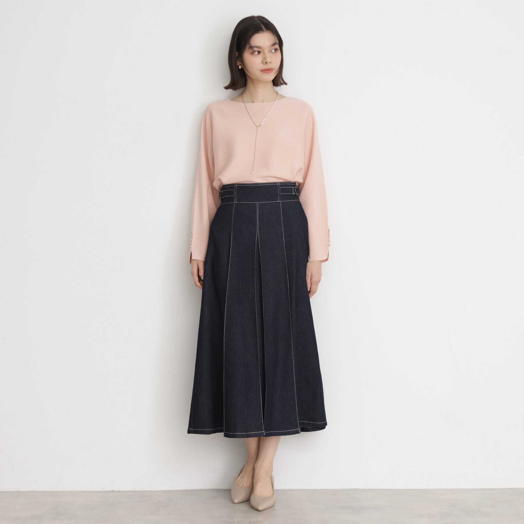 THE SHOP TK「ドルマン袖釦ニット【洗濯機OK】」|ニット・セーター|