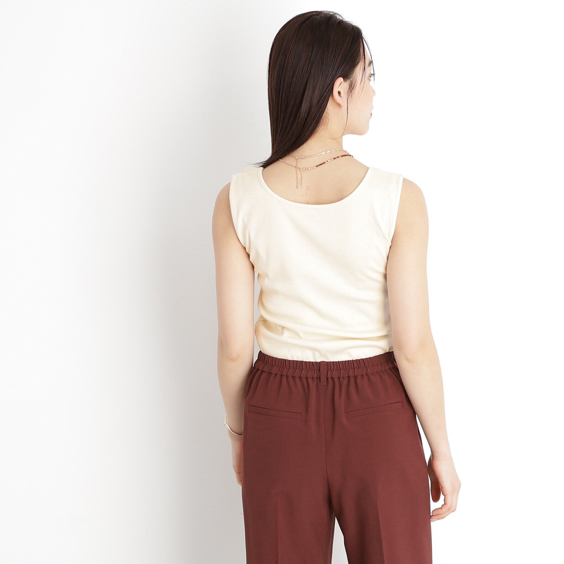 THE SHOP TK「【前後2WAY】スクエアリブタンク/洗える」|キャミソール|