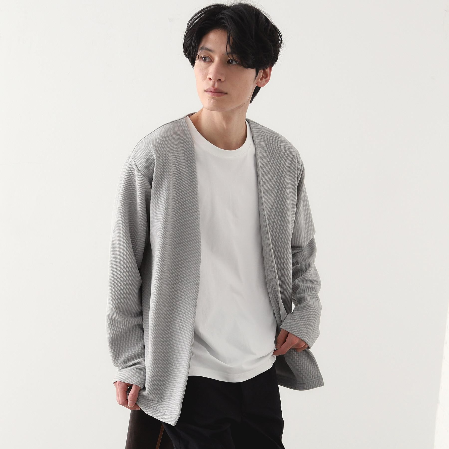 THE SHOP TK「ミニフクレアンサンブルカーディガン 【長袖カーディガン＋半袖Tシャツセットアイテム】」|カーディガン|