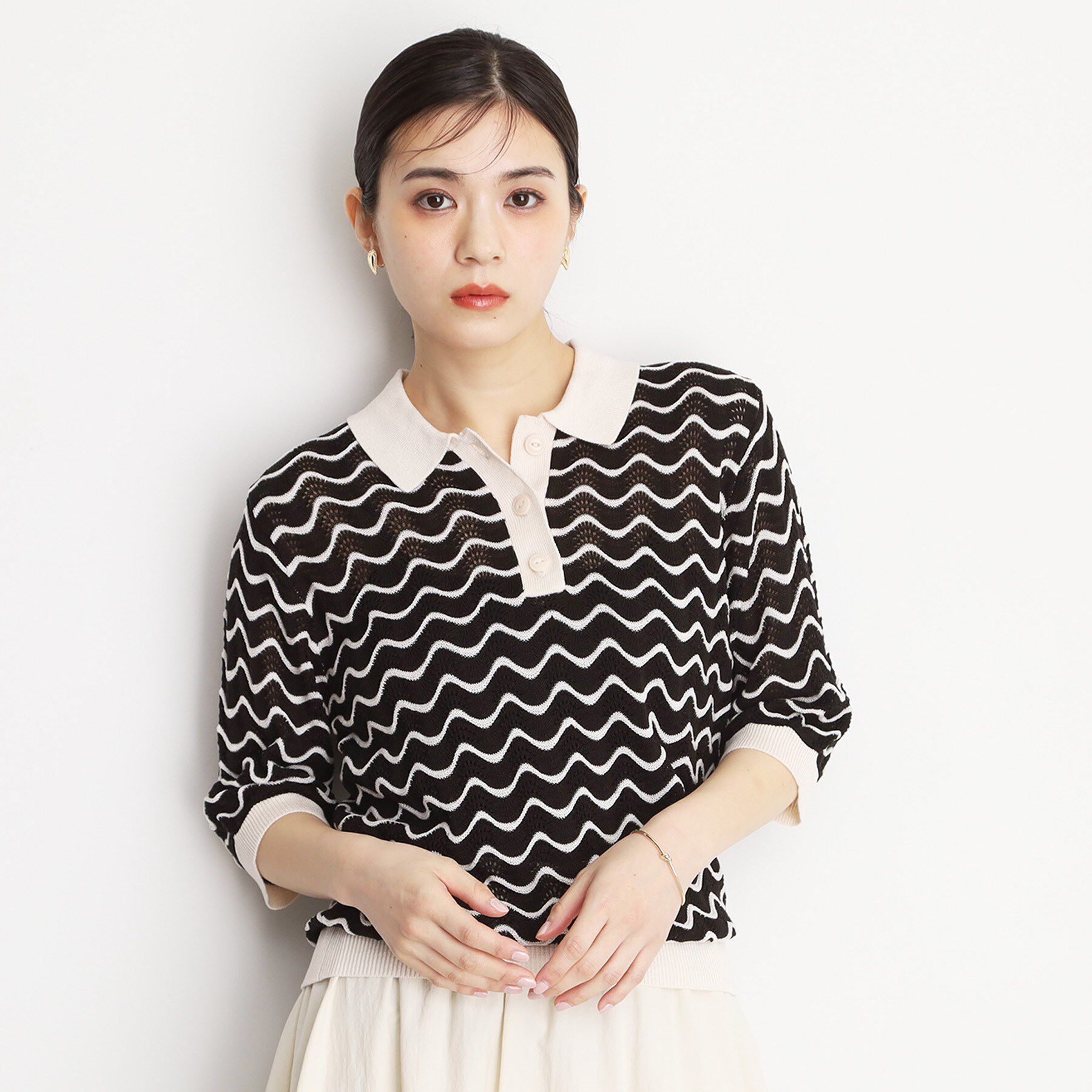 THE SHOP TK「ニットポロシャツ【洗濯機/アソート展開】」|ニット・セーター|