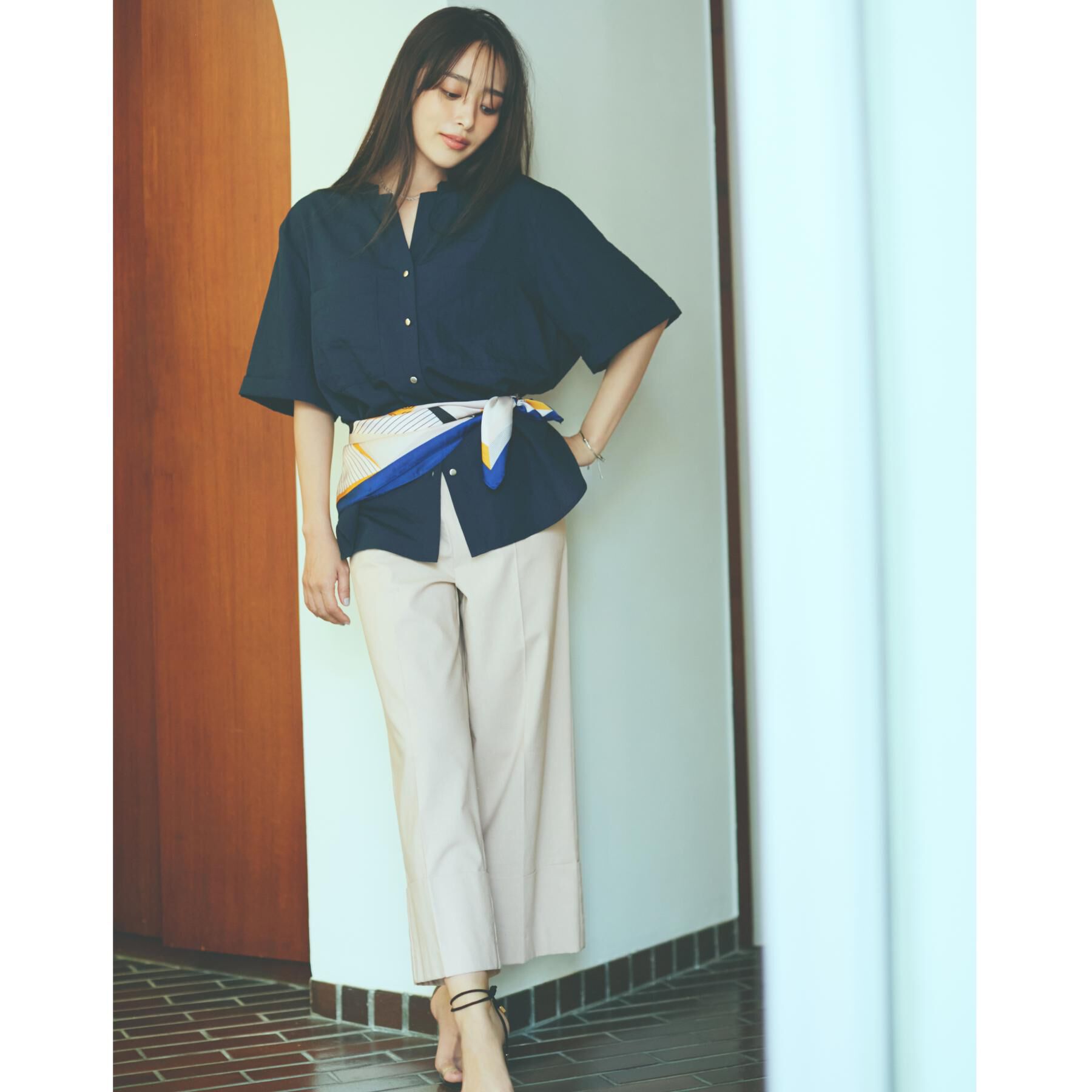 THE SHOP TK「麻混ワイドパンツ【洗える】」|その他|