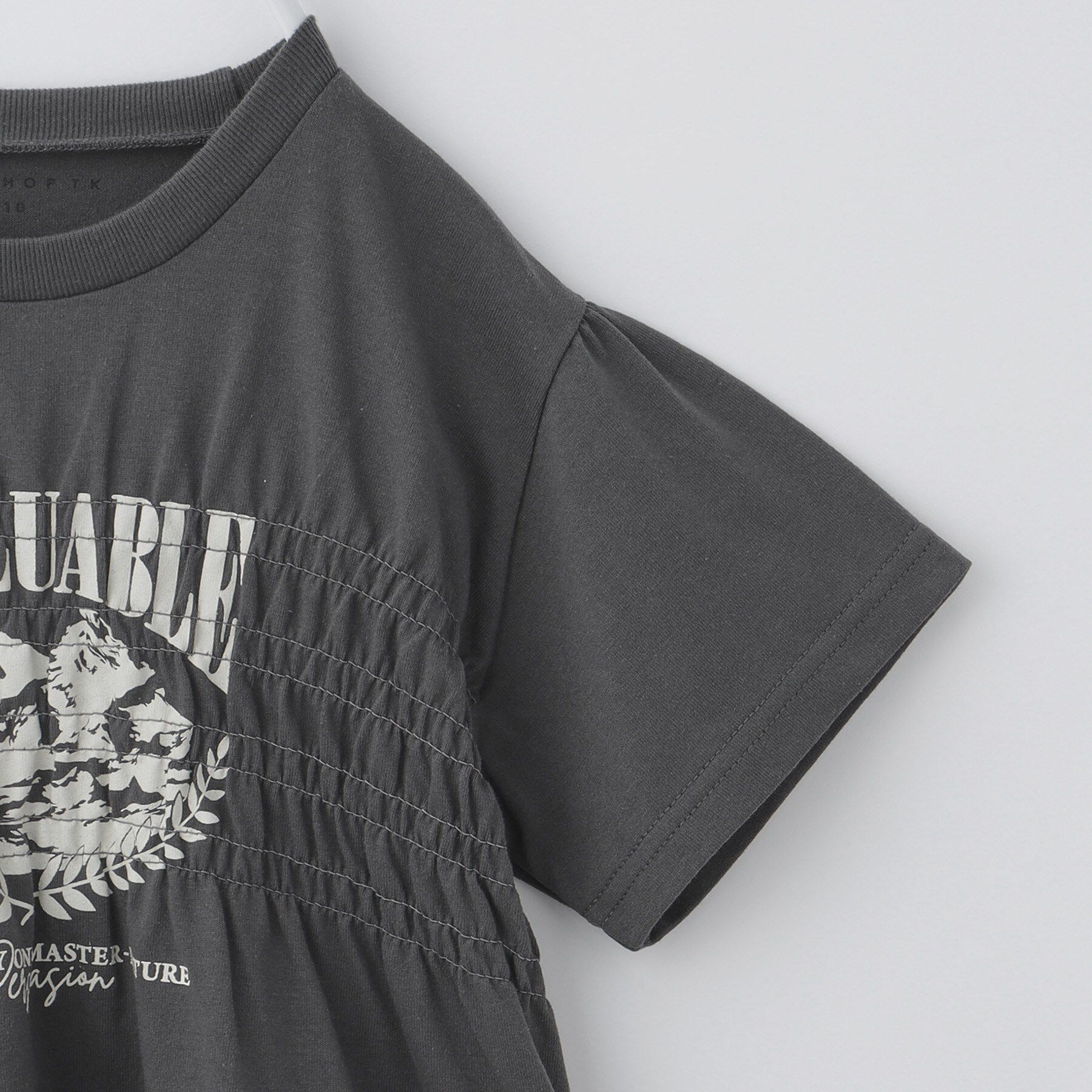 THE SHOP TK「【110-150】シャーリングロゴTシャツ/ママとおそろい・洗濯機OK」|Tシャツ・カットソー|