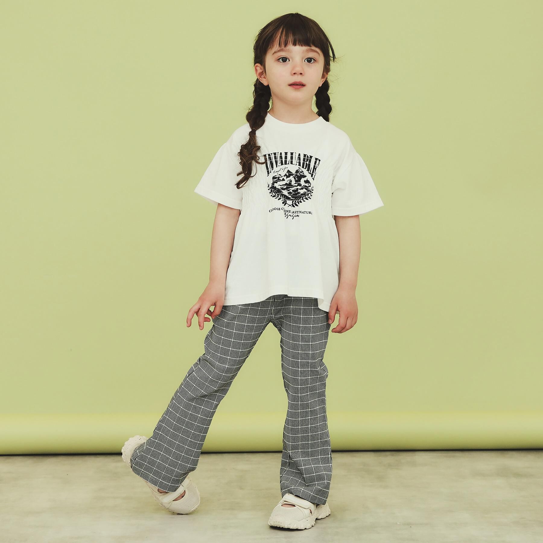 THE SHOP TK「【110-150】シャーリングロゴTシャツ/ママとおそろい・洗濯機OK」|Tシャツ・カットソー|