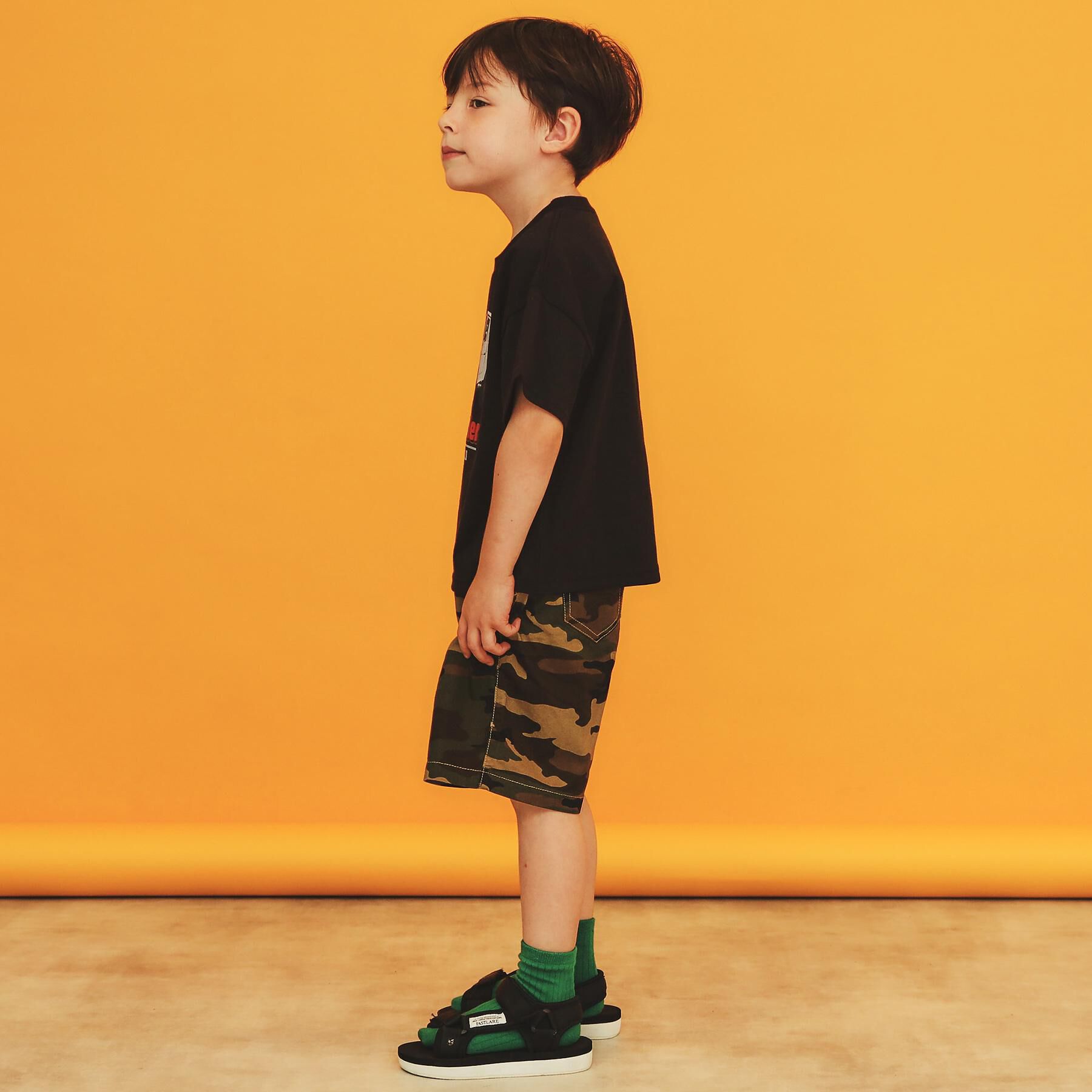 THE SHOP TK「【110－160】デニム＆カモフラ柄ハーフパンツ/洗濯機OK」|その他|