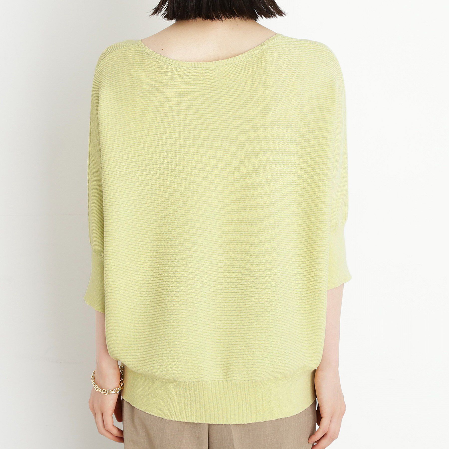 THE SHOP TK「6分袖ガータードルマンニット【エコベロ/洗濯機OK】」|ニット・セーター|