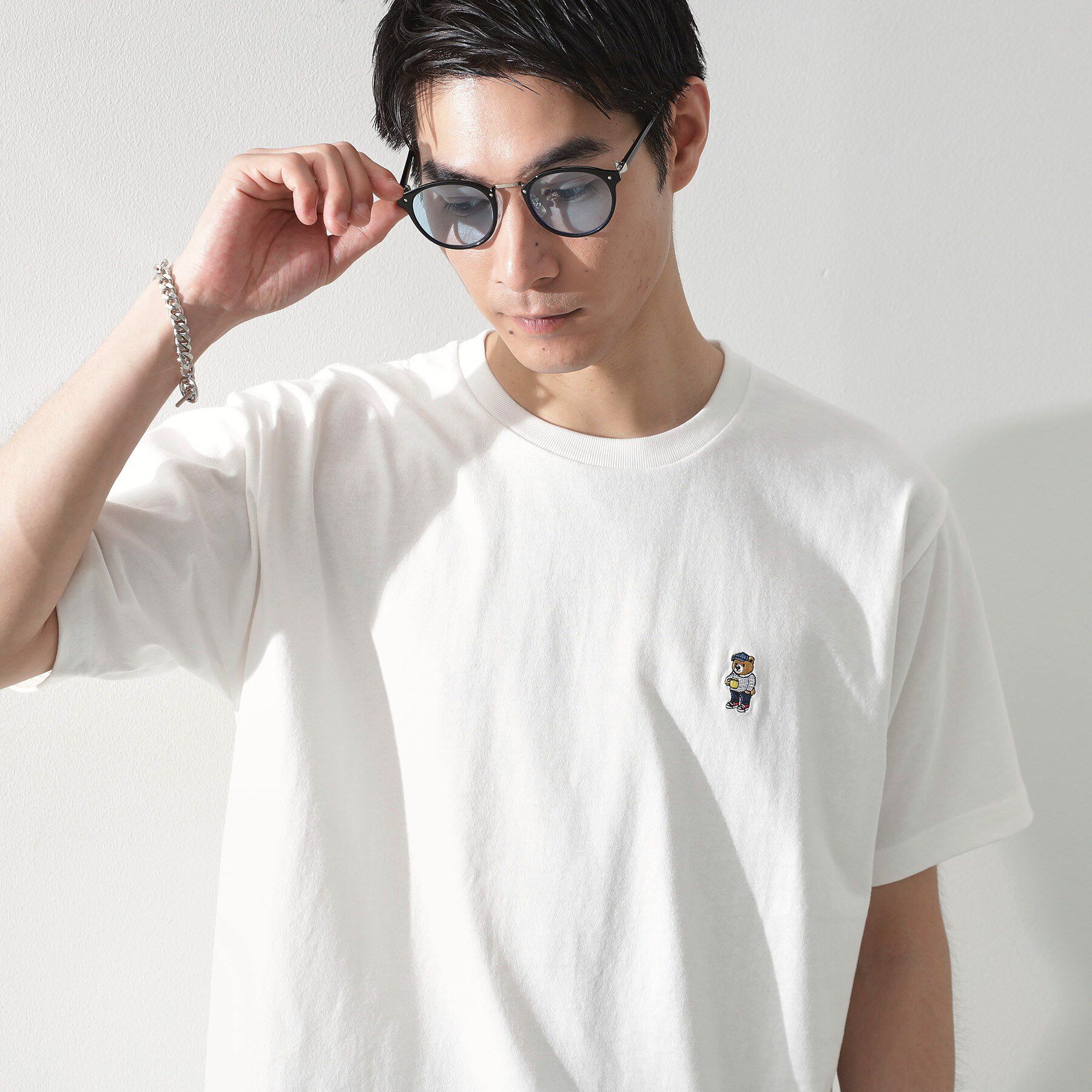 THE SHOP TK「ワンポイントベアーロゴ半袖Tシャツ【洗濯機OK】」|Tシャツ・カットソー|