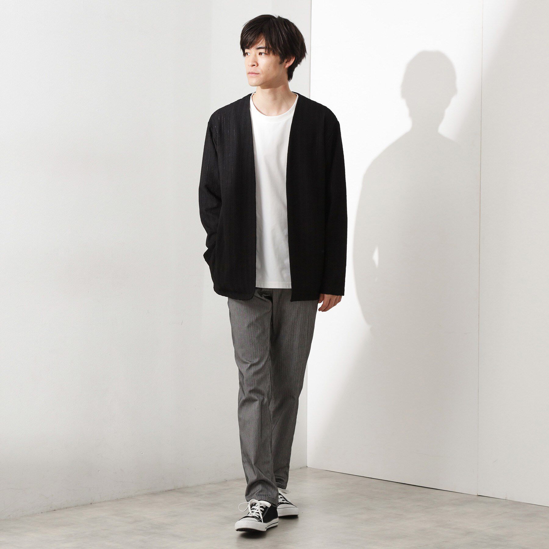 THE SHOP TK「【セットでお買い得！！】長袖カーディガン＋半袖Tシャツ　洗濯機OK/吸水速乾(Tシャツのみ)」|カーディガン|