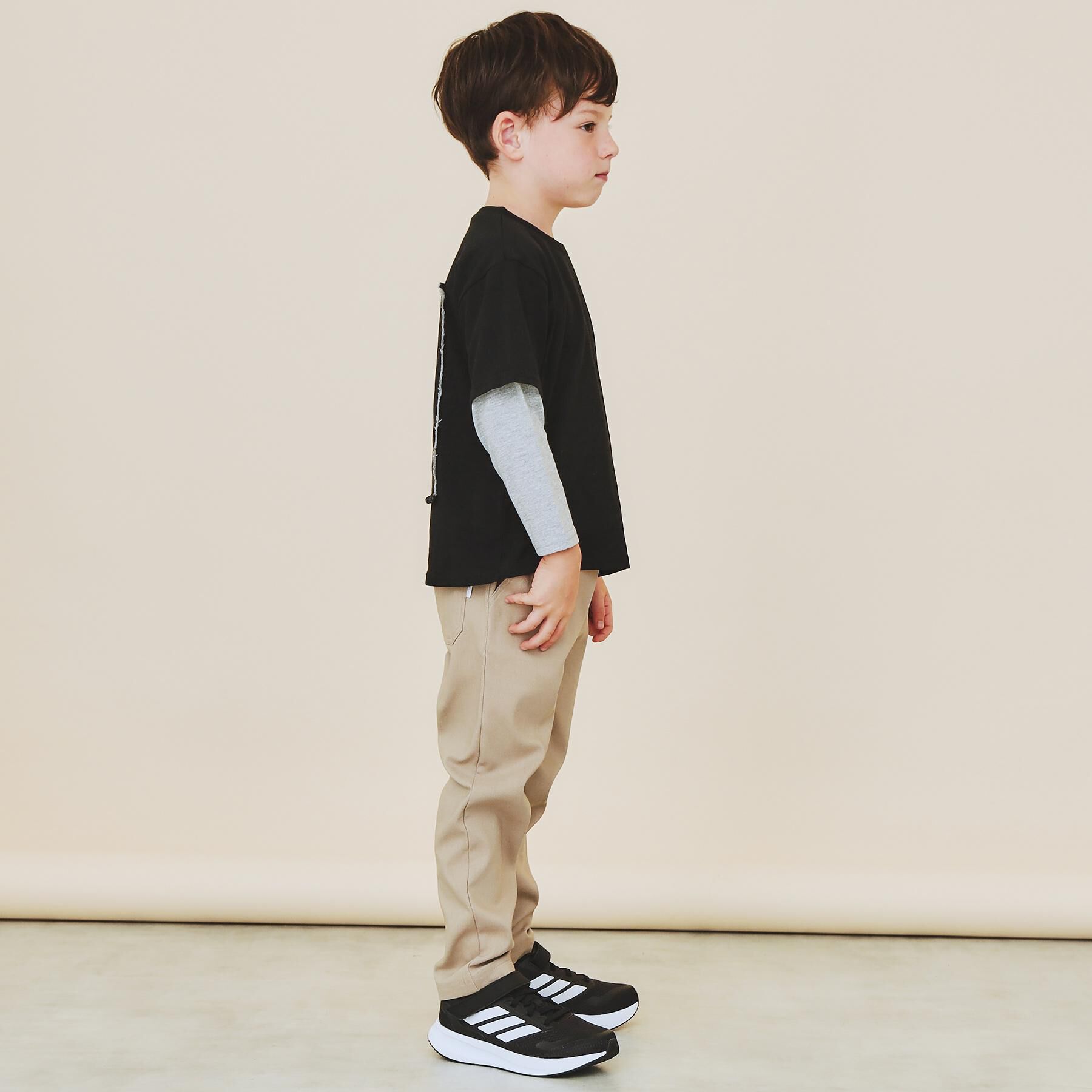 THE SHOP TK「【110－160】レイヤード風デニムアップリケロンTee」|Tシャツ・カットソー|