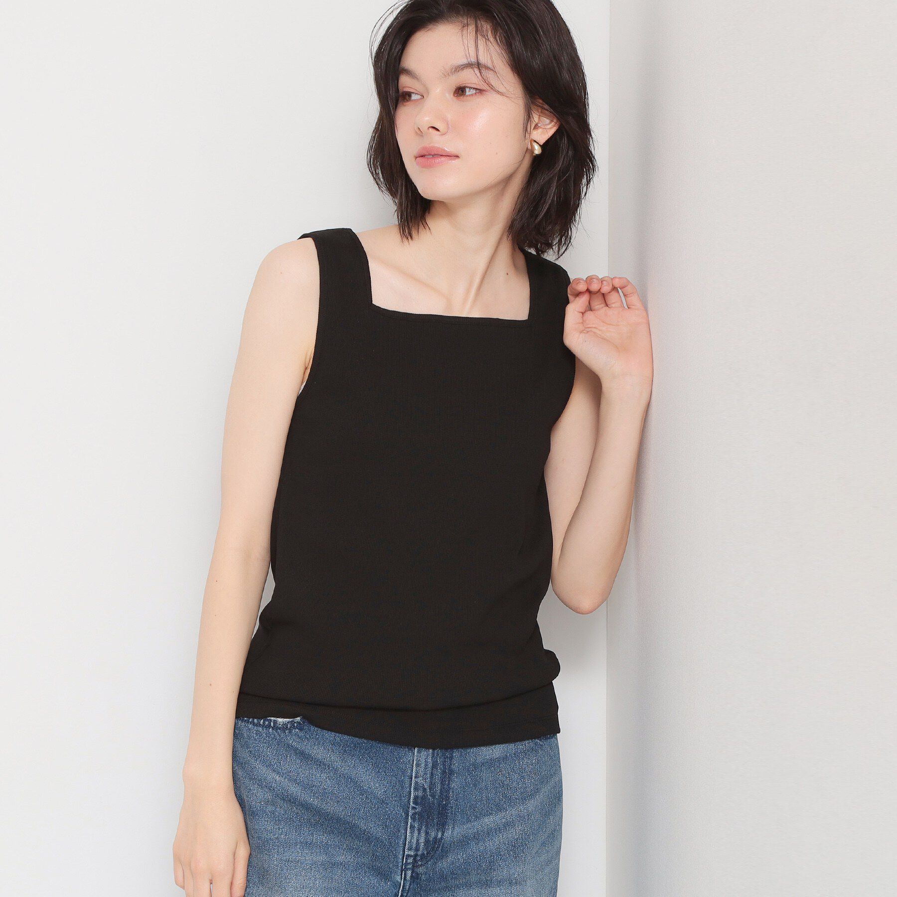 THE SHOP TK「【前後2WAY】スクエアネックテレコタンク」|キャミソール|