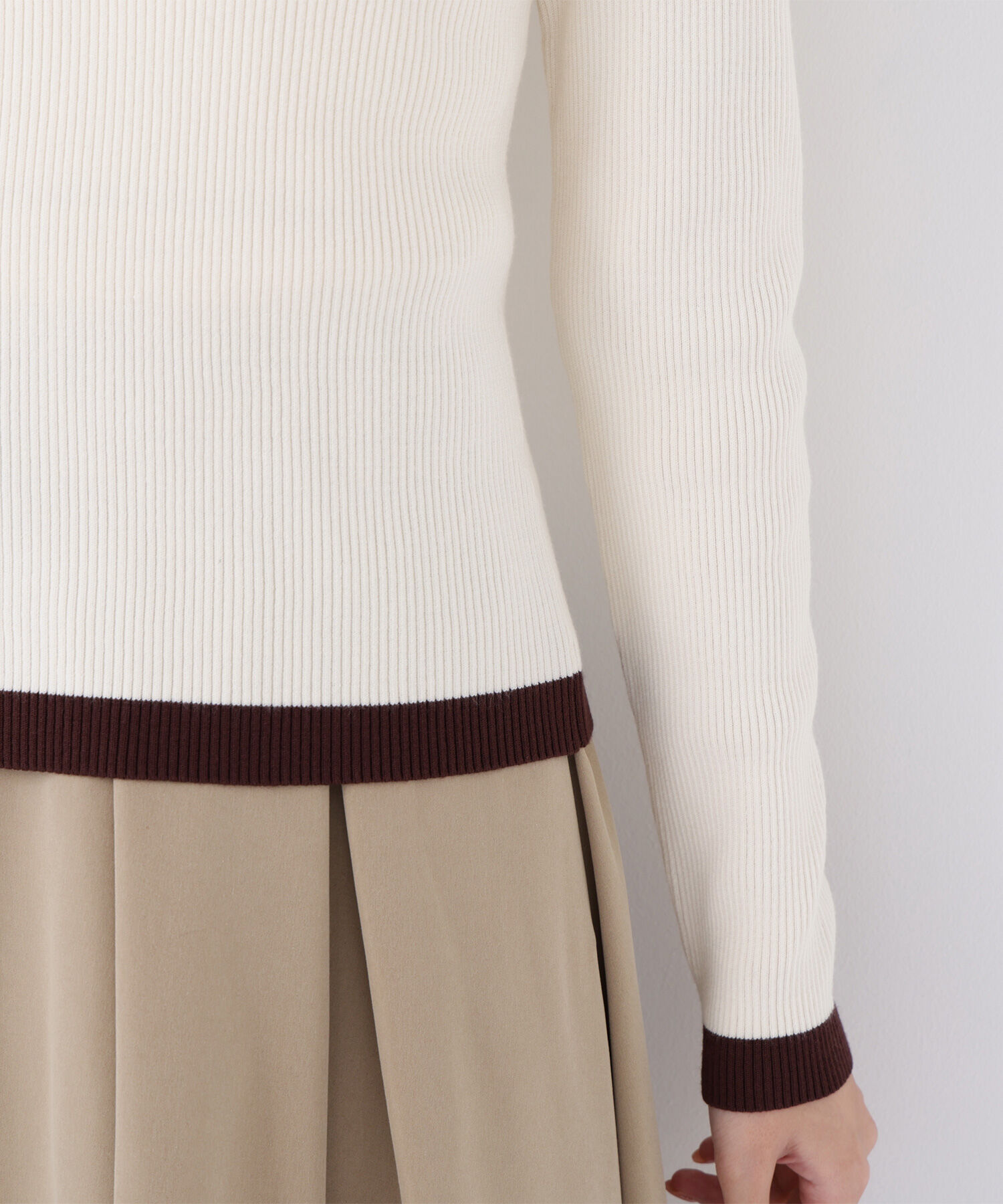  「バイカラーフリルトリムニット」|ニット・セーター|