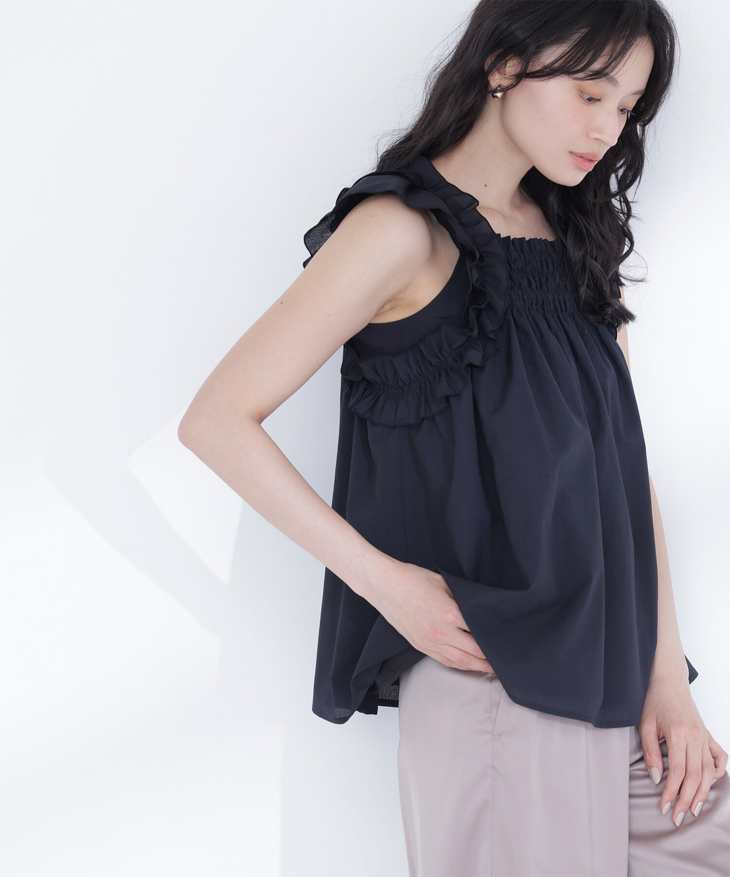  「フリルスリーブチュニック」|シャツ・ブラウス|