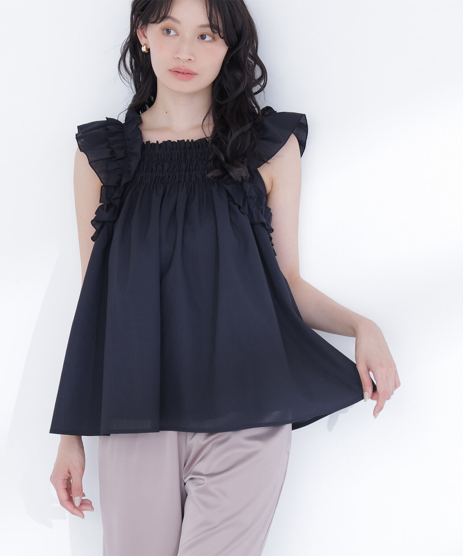  「フリルスリーブチュニック」|シャツ・ブラウス|