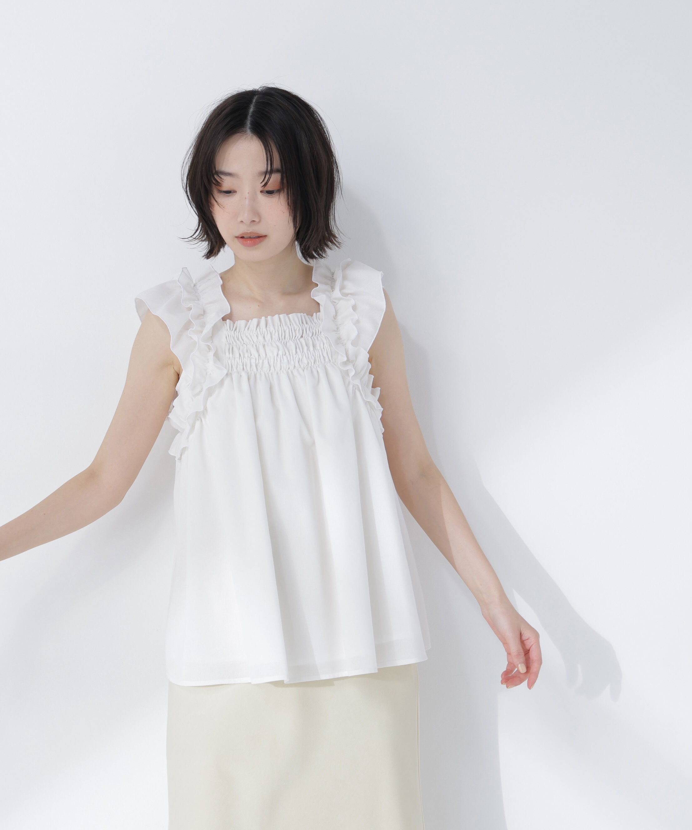  「フリルスリーブチュニック」|シャツ・ブラウス|