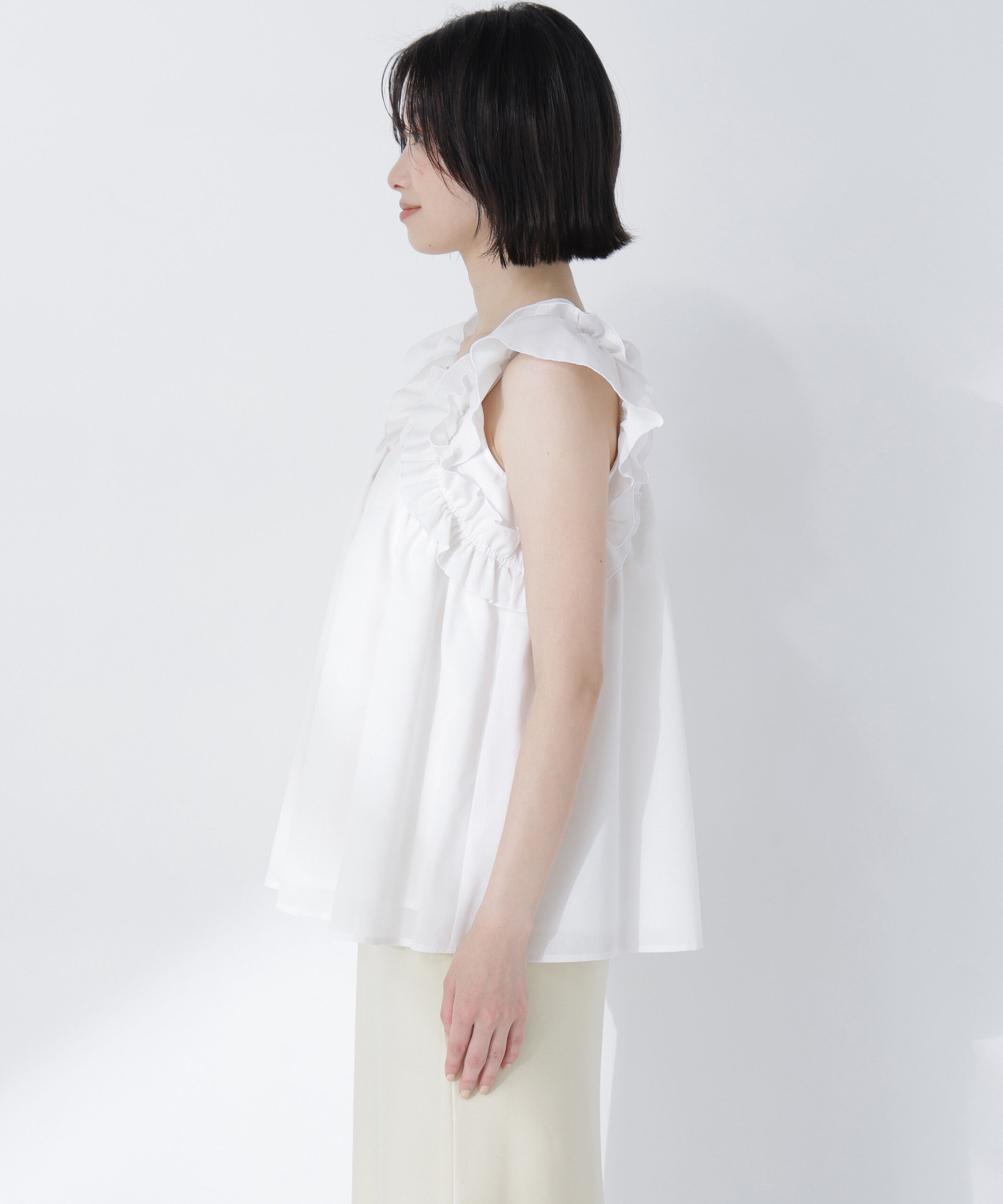  「フリルスリーブチュニック」|シャツ・ブラウス|