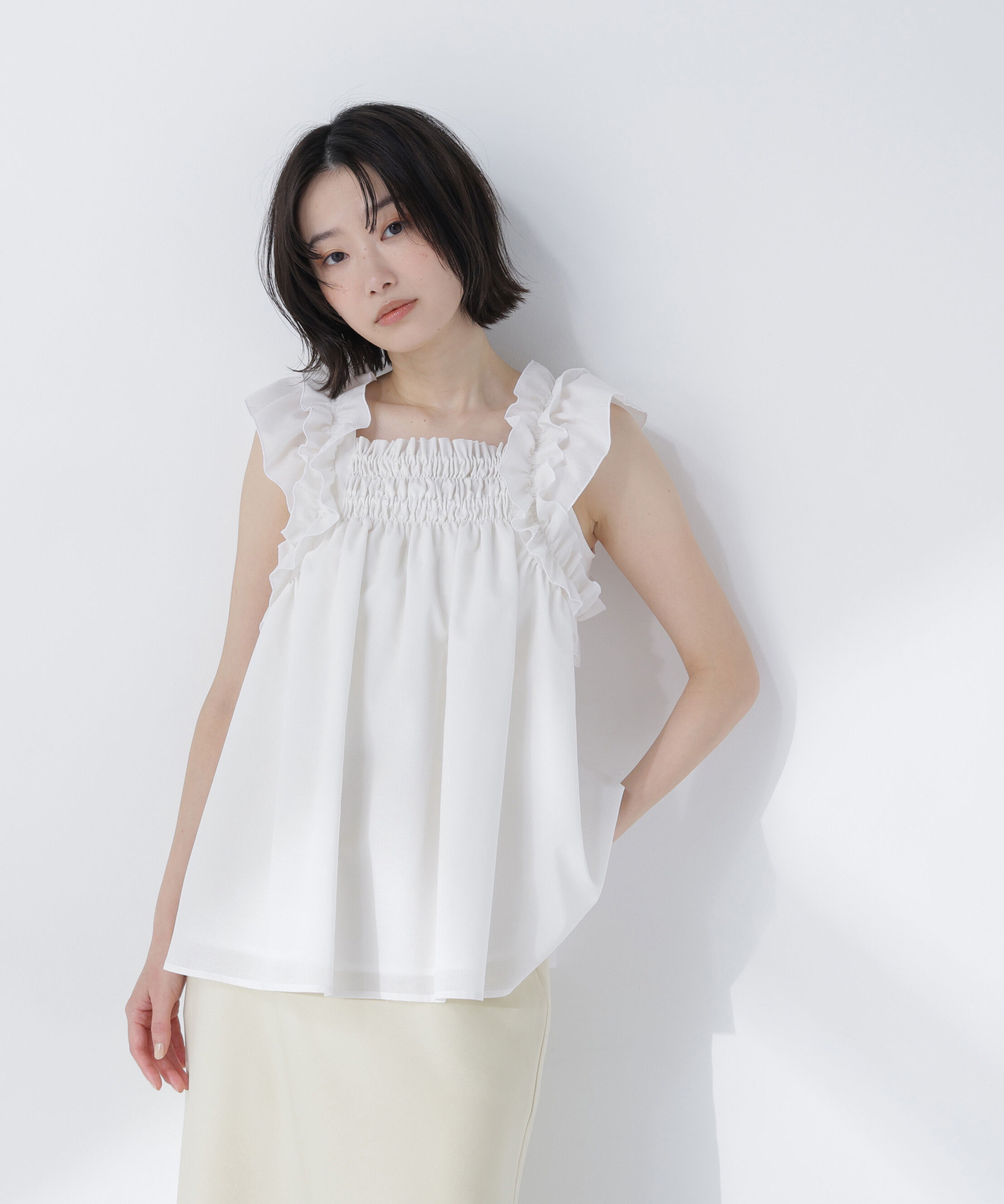  「フリルスリーブチュニック」|シャツ・ブラウス|