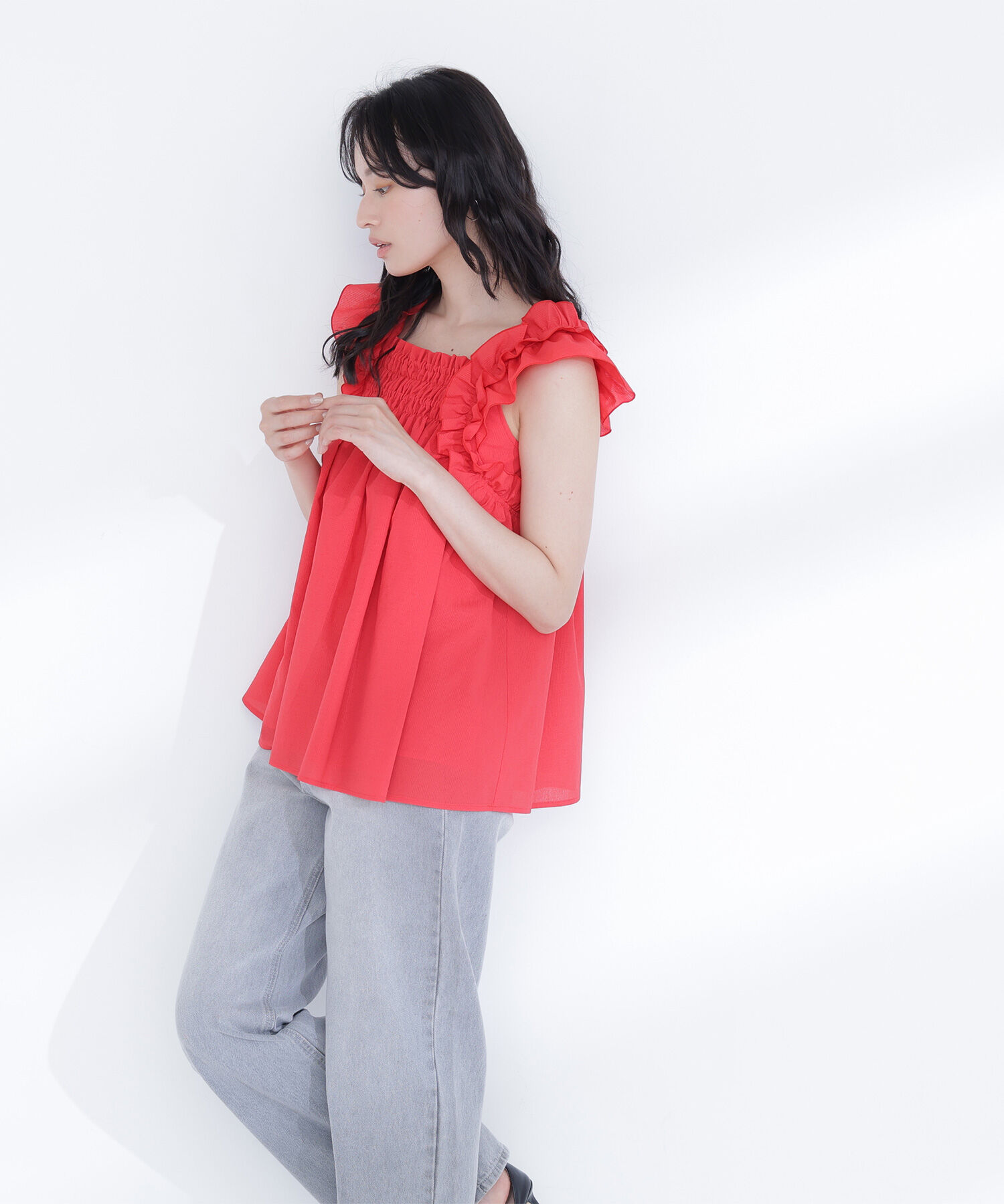  「フリルスリーブチュニック」|シャツ・ブラウス|