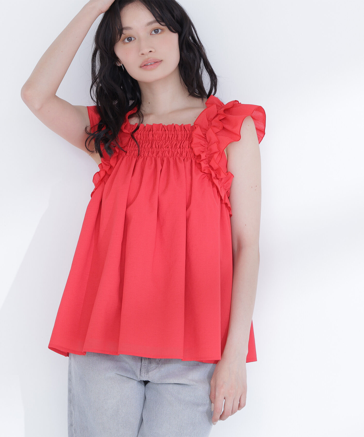  「フリルスリーブチュニック」|シャツ・ブラウス|