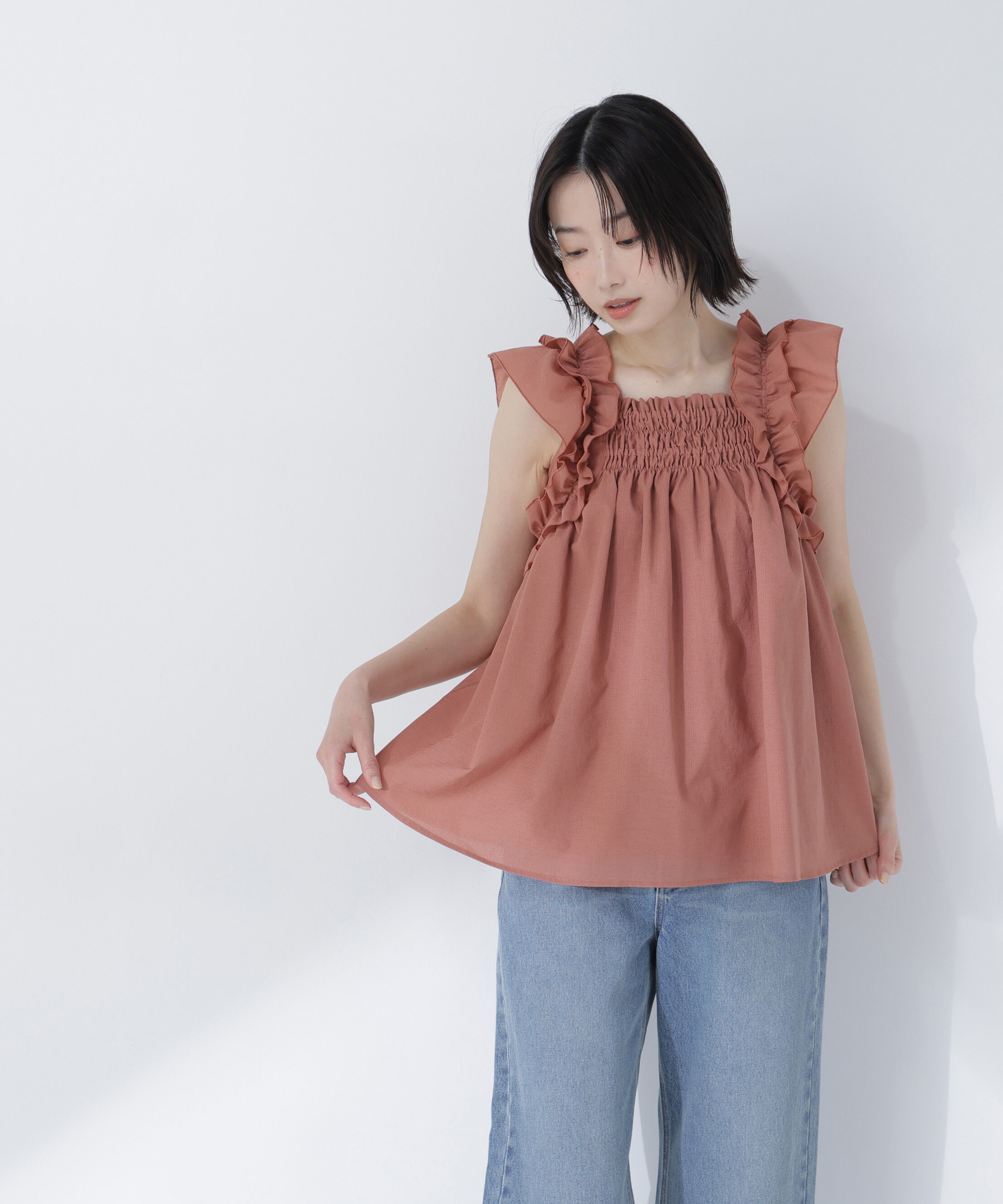  「フリルスリーブチュニック」|シャツ・ブラウス|