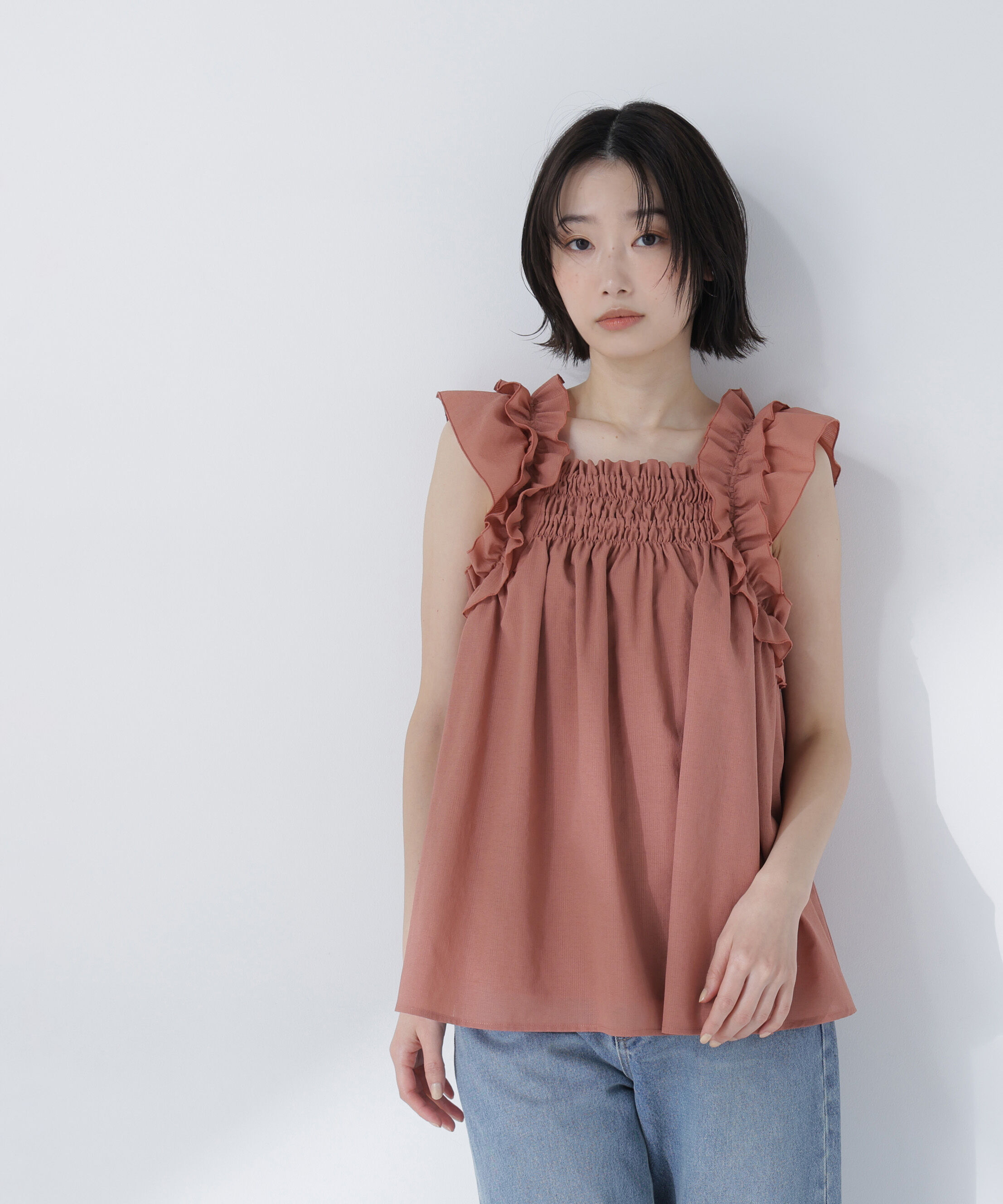  「フリルスリーブチュニック」|シャツ・ブラウス|
