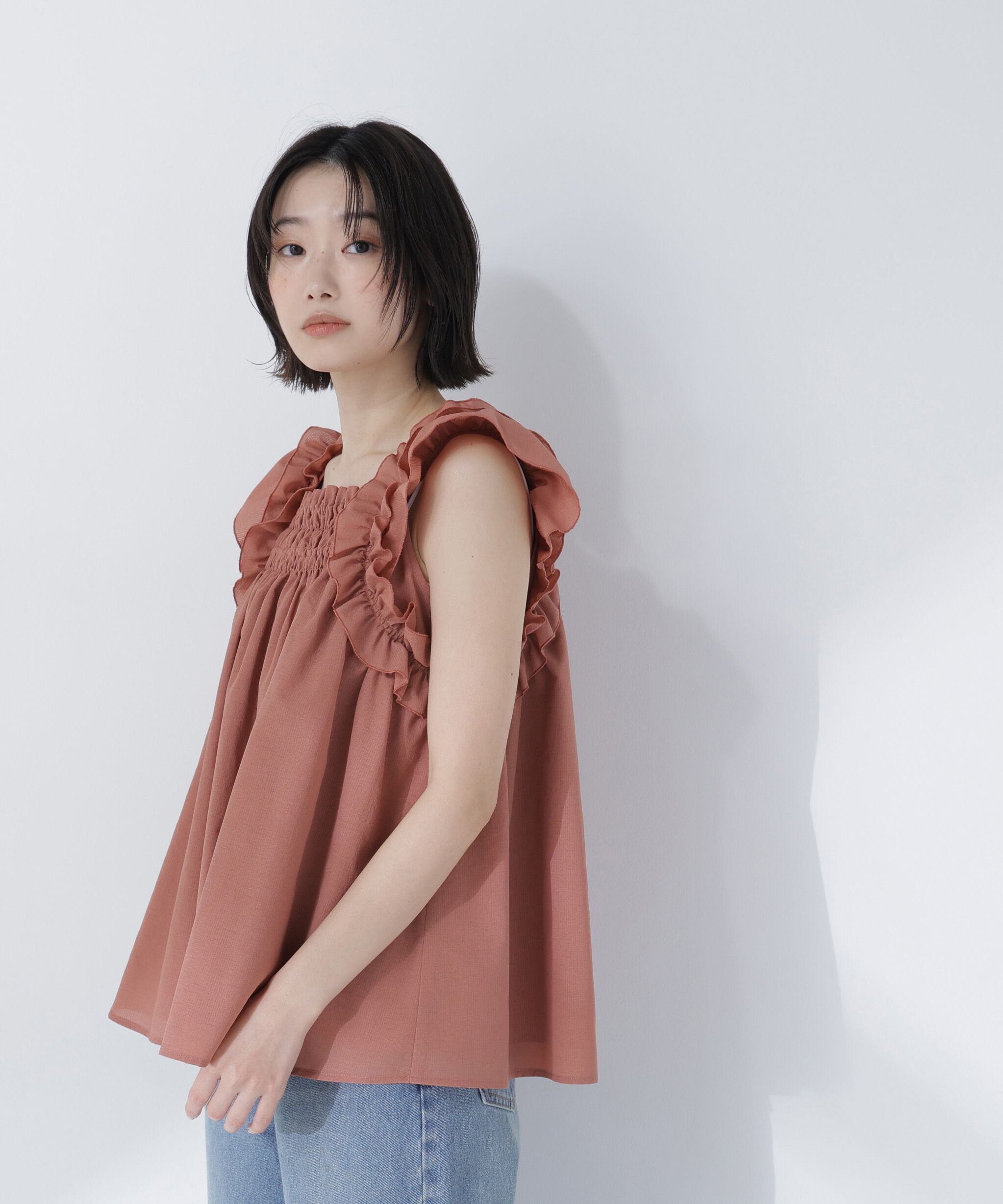  「フリルスリーブチュニック」|シャツ・ブラウス|