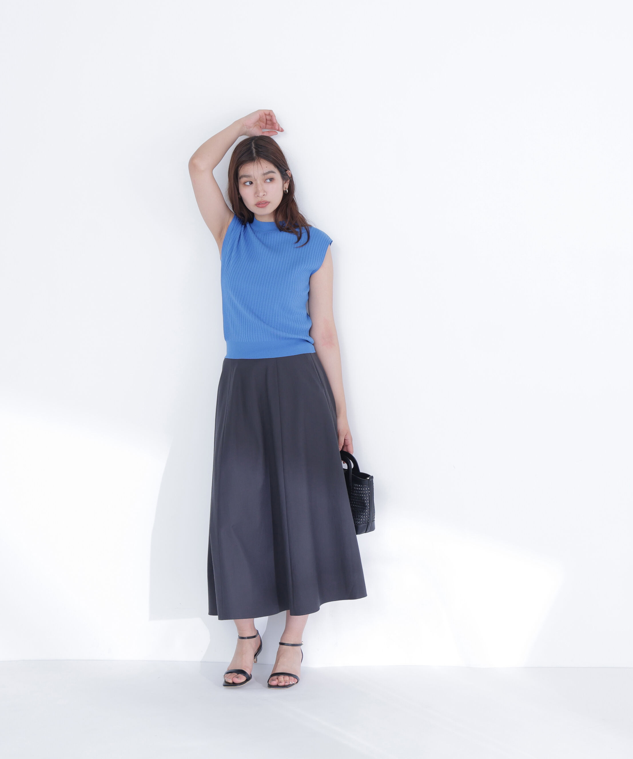  「リネンブレンドフレアスカート」|スカート|
