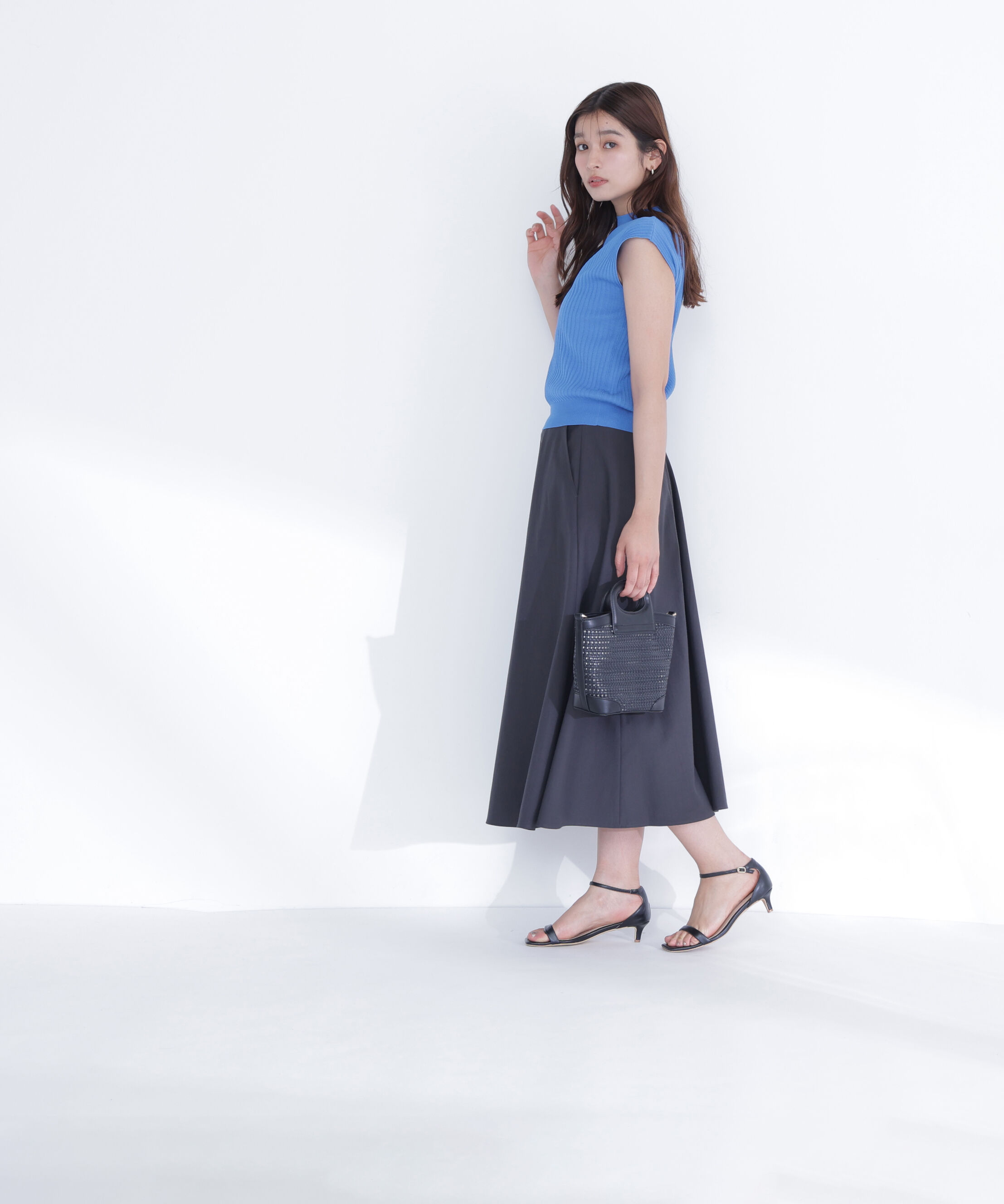  「リネンブレンドフレアスカート」|スカート|