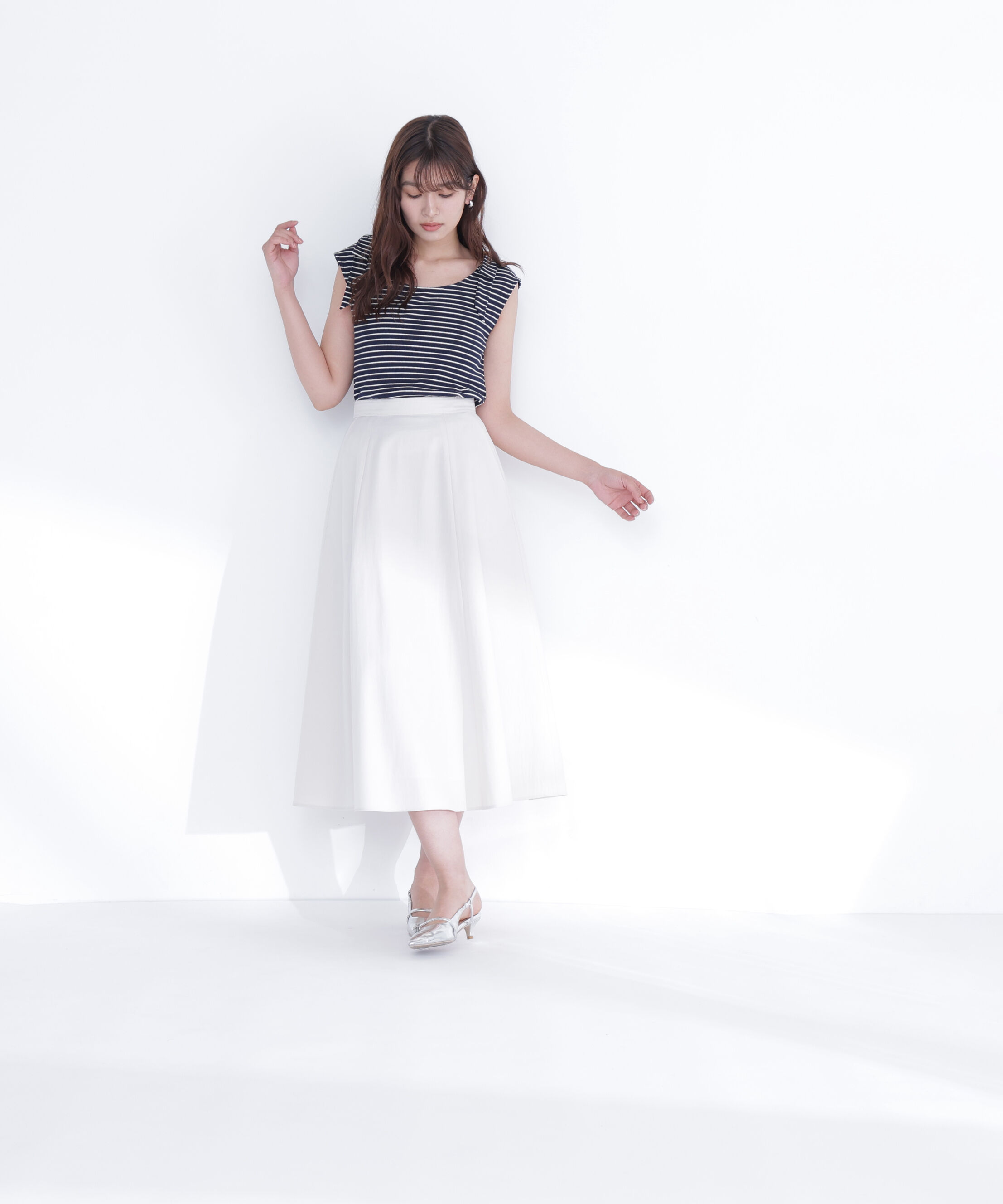  「リネンブレンドフレアスカート」|スカート|